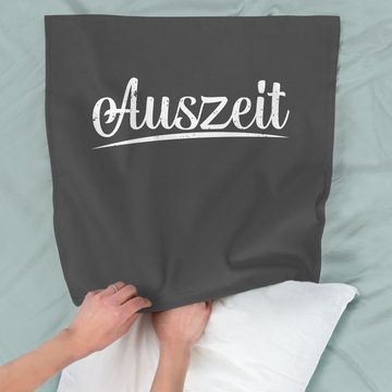 Kissenbezüge Auszeit Vintage Effekt - weiß, Shirtracer (1 Stück), Statement