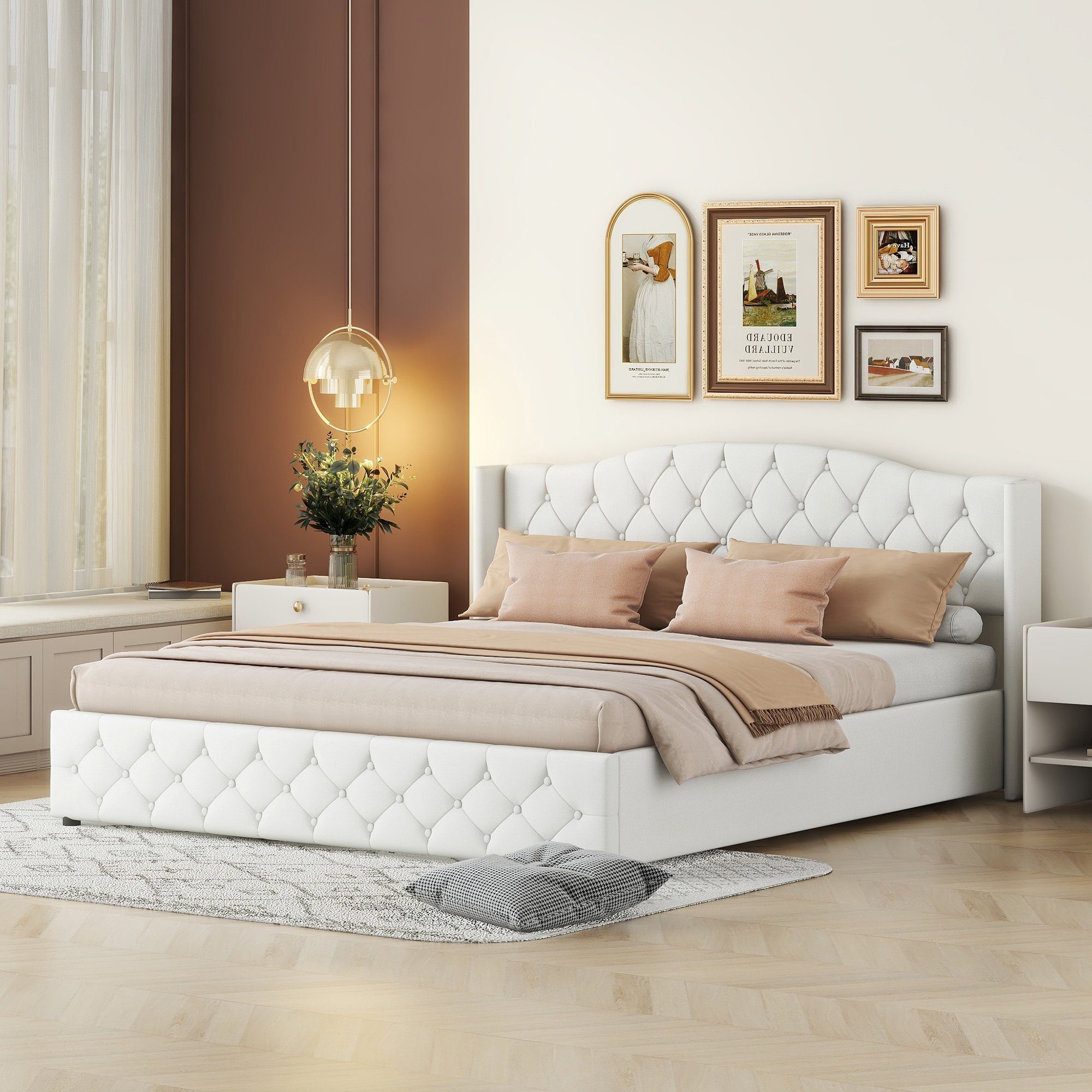 SOFTWEARY Polsterbett (Doppelbett mit Lattenrost und günstig online kaufen