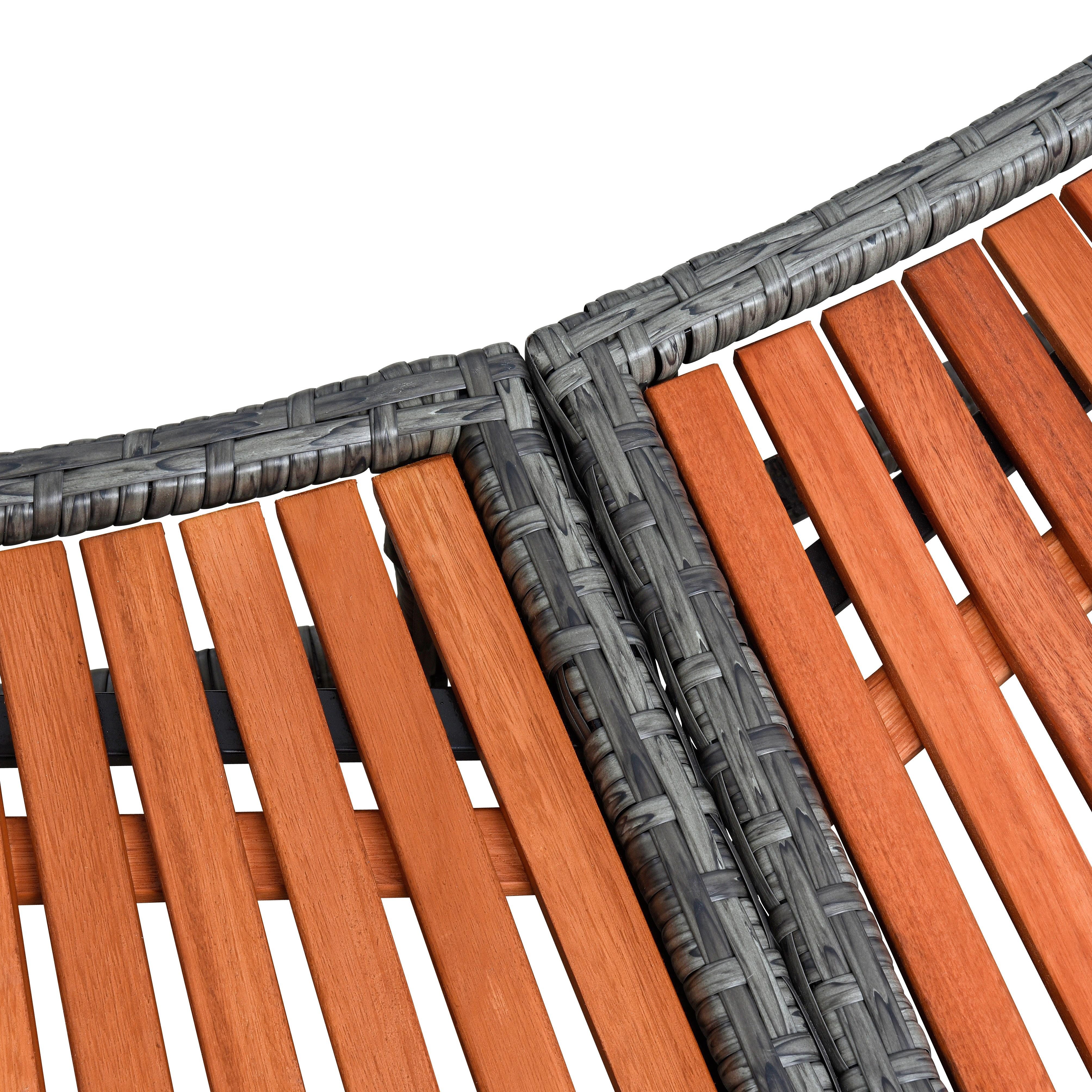 ESTEXO Pooltreppe Whirlpool Umrandung Poolumrandung Poolverkleidung Rattan Rahmen Anth