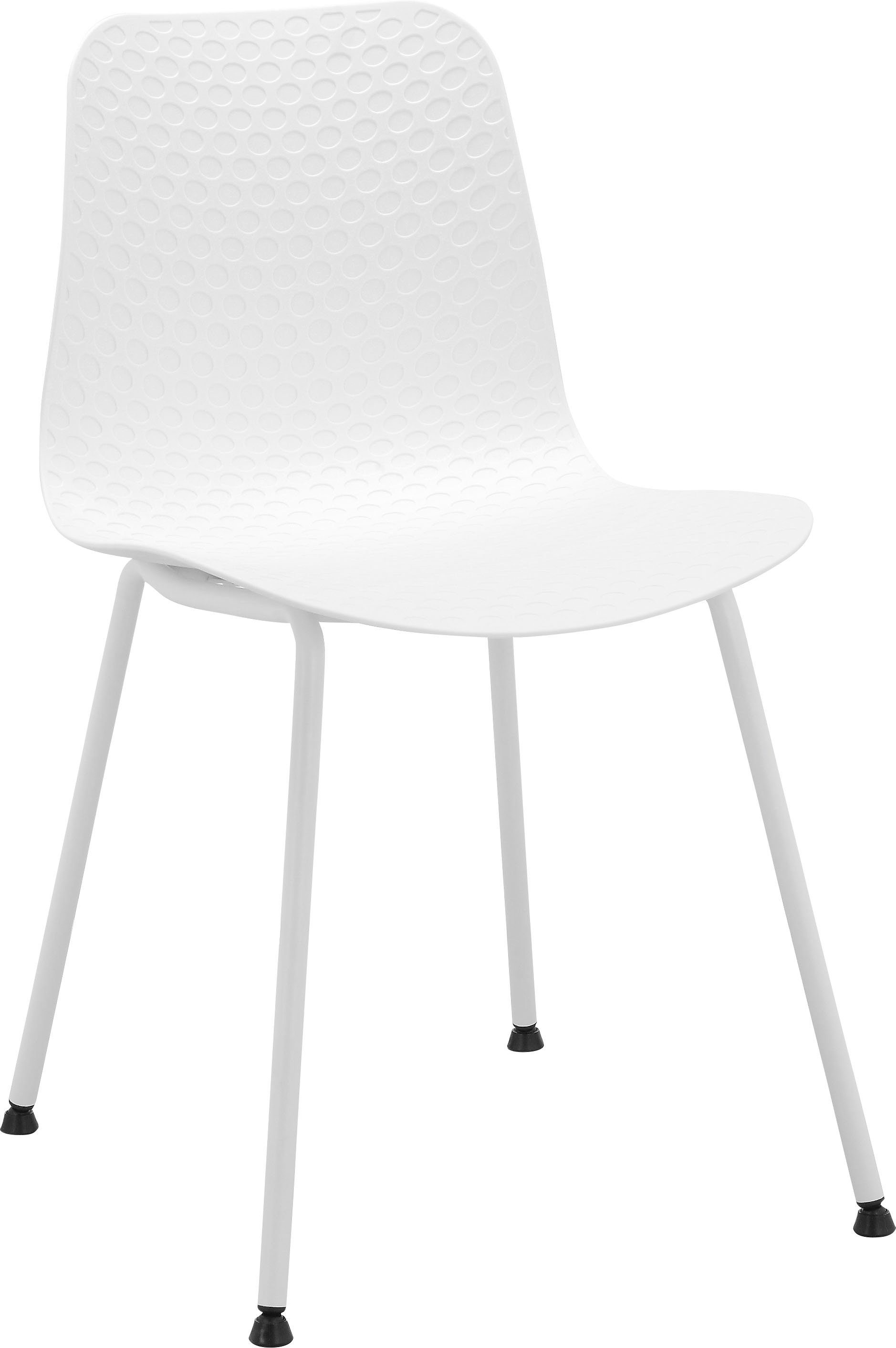 INOSIGN Esszimmerstuhl Esrange (2 erhältlich, im St), 45 aus 2er mit cm Sitzschale Set Sitzhöhe Kunststoff, weiß