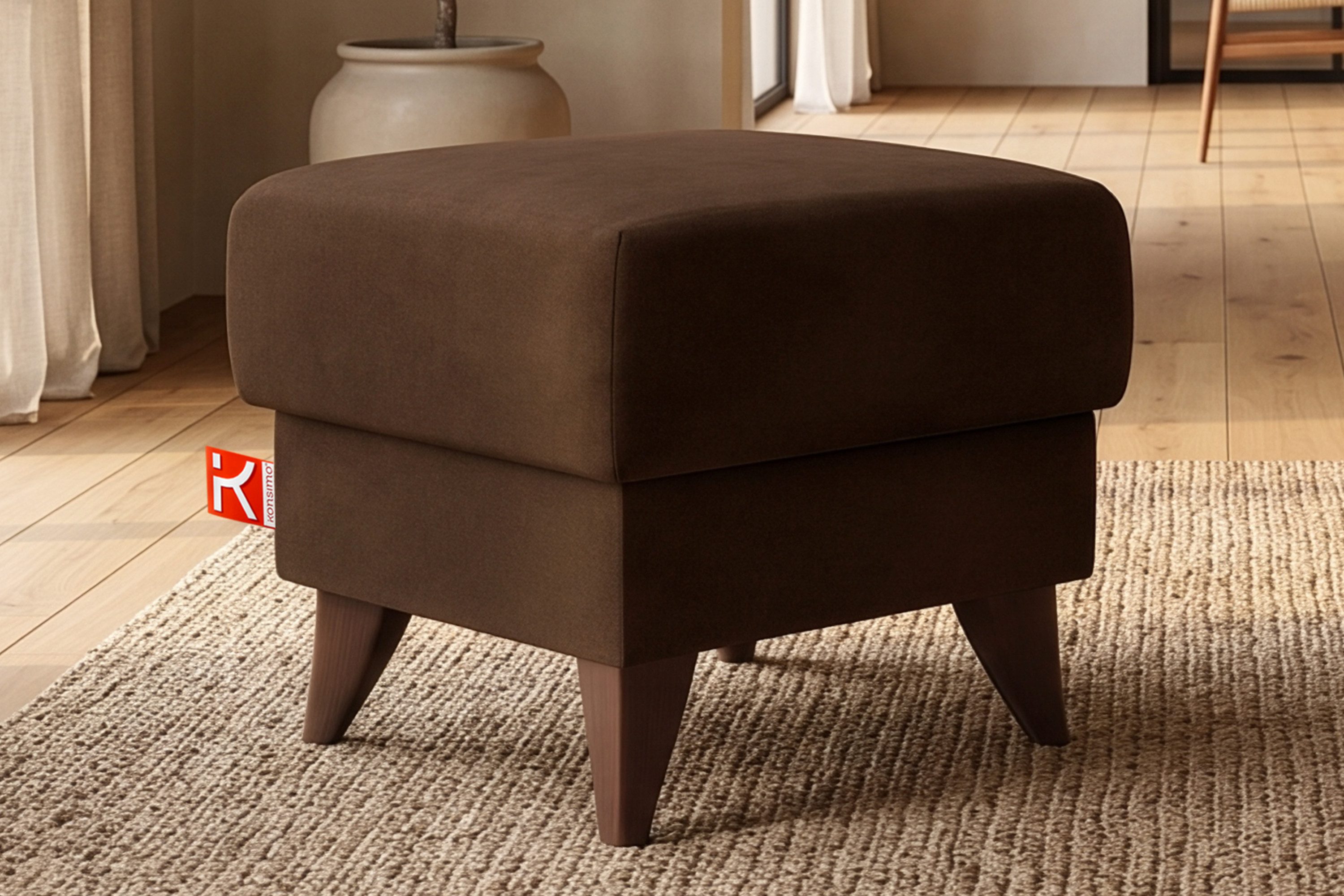 KONSIMO® Fußhocker Sitzhocker mit Stauraum GUSTAVO, hergestellt in der EU, handgefertigt, eleganten Nähten, Polsterhocker, Elegant