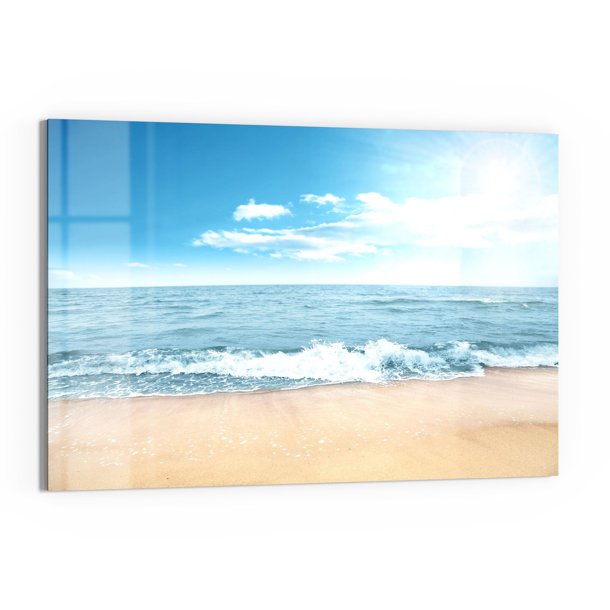 DEQORI Magnettafel 'Wellen am Strand', Whiteboard Pinnwand beschreibbar