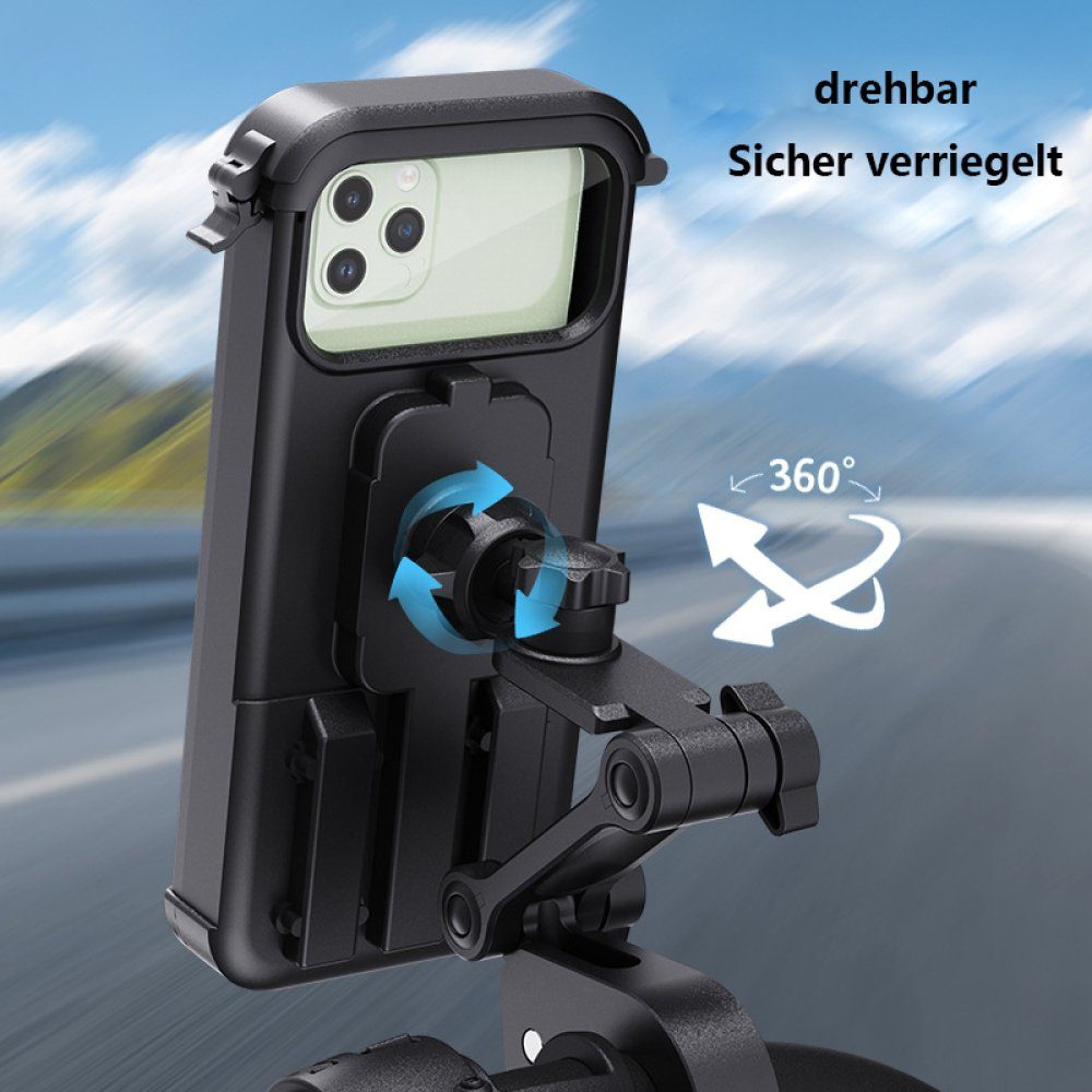 Houhence Fahrrad Handyhalterung Universal 360°Drehbar Wasserdicht  Handyhalterun Halterung