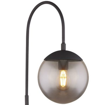 etc-shop LED Stehlampe, Leuchtmittel inklusive, Warmweiß, Farbwechsel, Bogen Steh Lampe Fernbedienung Glas Kugel Strahler schwarz