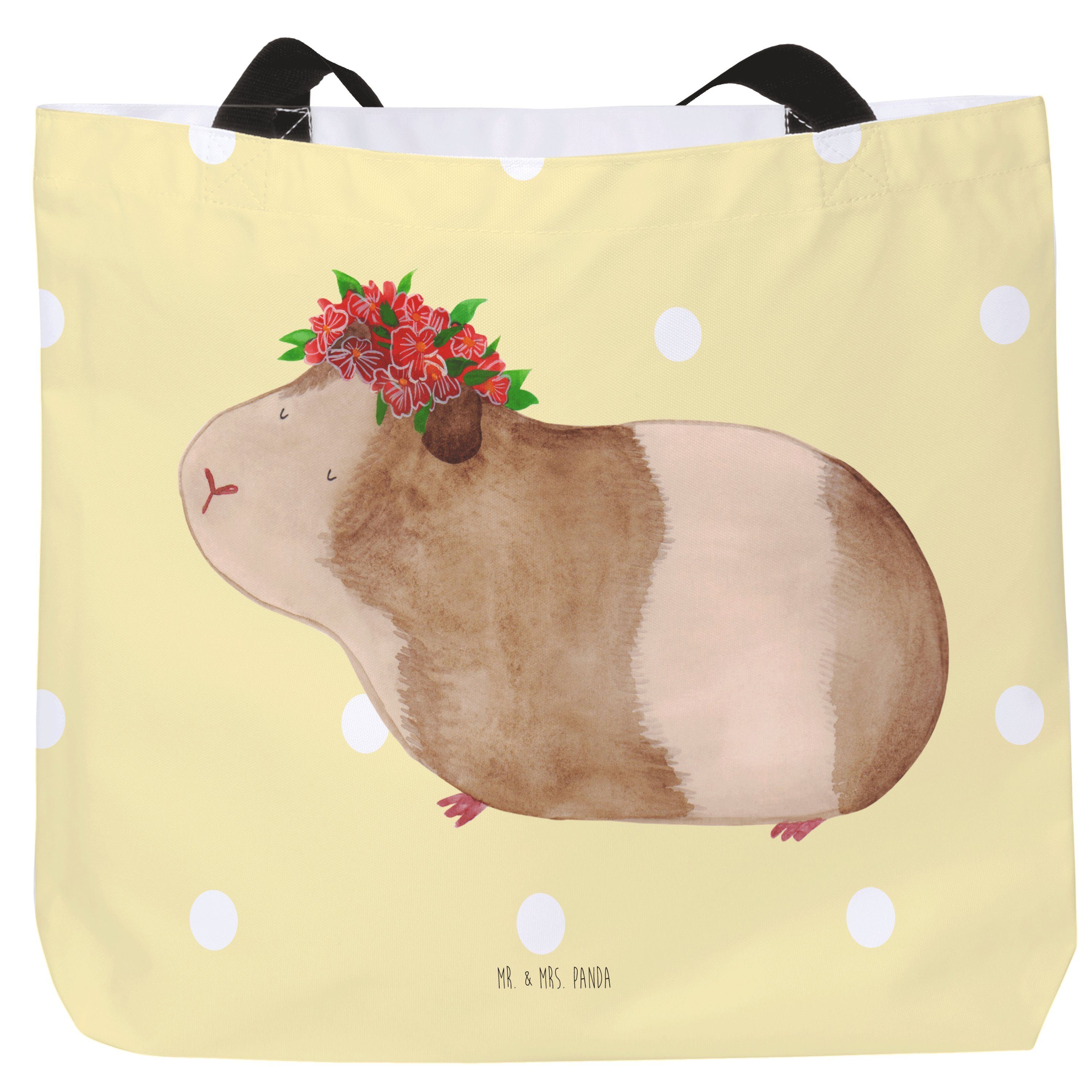 Mr. & Mrs. Panda Shopper Meerschweinchen weise - Gelb Pastell - Geschenk, Gute Laune, Tragebeu (1-tlg)