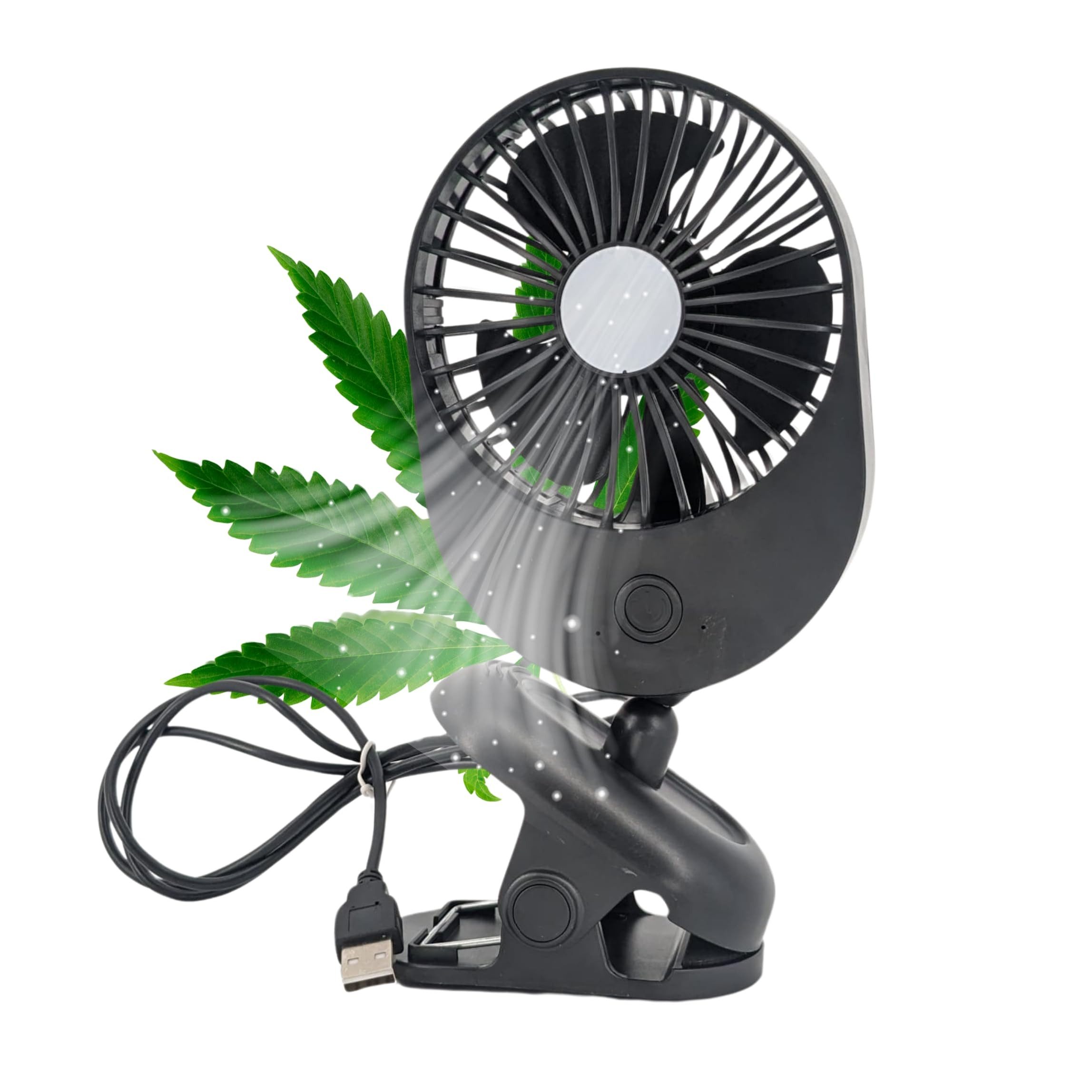 TronicXL Mini USB-Ventilator Grow Ventilator mit Clip Klemme Clipventilator für Growbox Zelt Box, für Growschrank Growzelt 3 Gewschwindigkeitsstufen