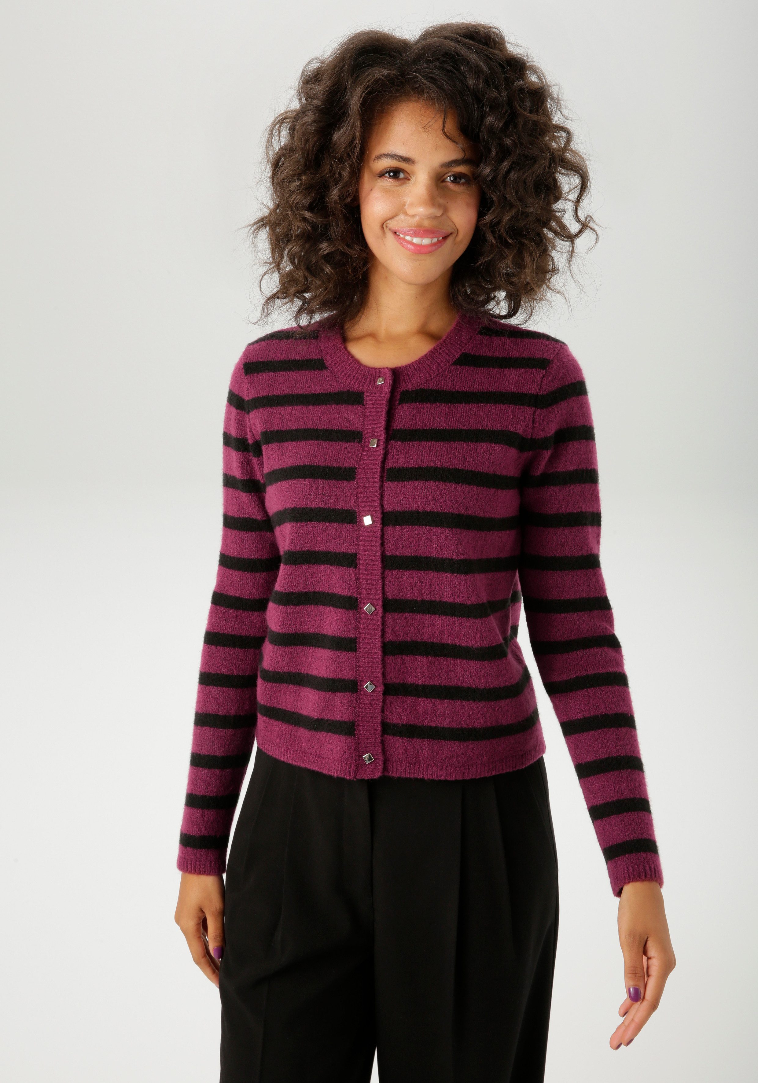 Aniston CASUAL Strickjacke im Streifen-Dessin - günstig online kaufen