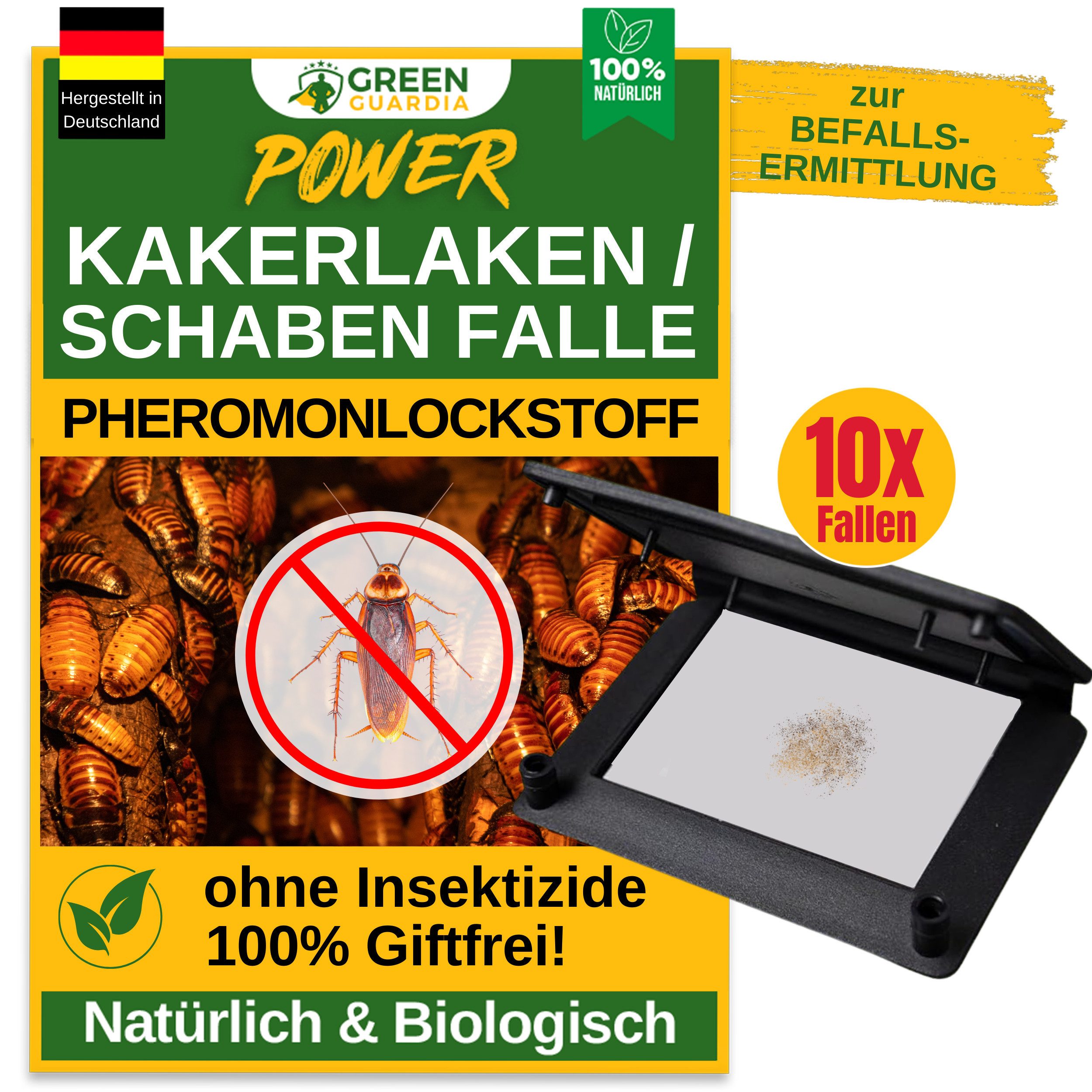 Insektenfalle Kakerlaken / Schaben Falle mit Pheromon-Lockstoff - insektizidfrei