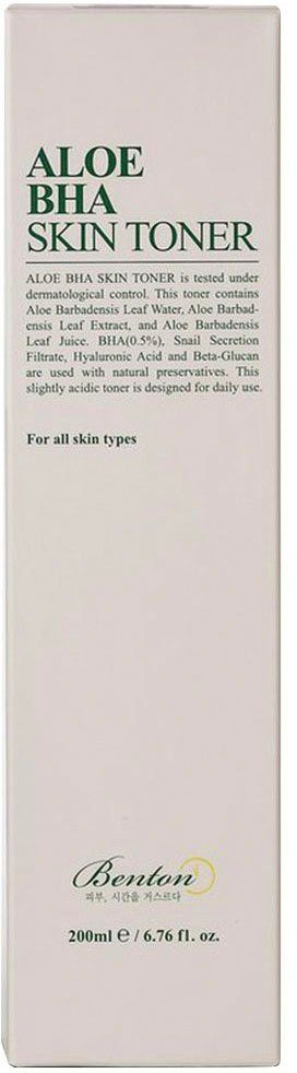 Benton Toner ALOE BHA SKIN TONER, für ölige und unreine Haut, verbessert die Haut, spendet Feuchtigkeit.