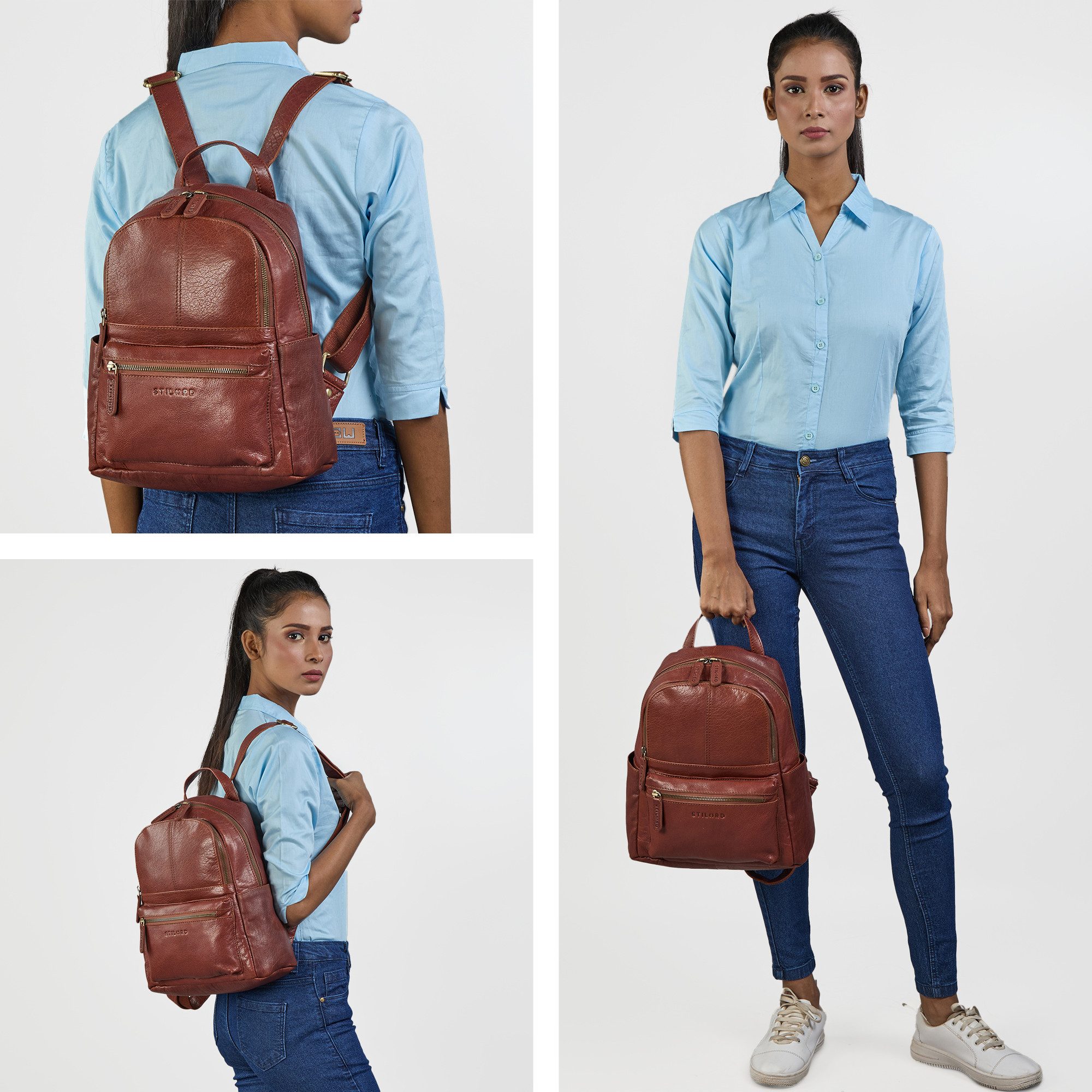 STILORD Cityrucksack "Berry" City Rucksack Damen Leder Klein 13 Zoll günstig online kaufen