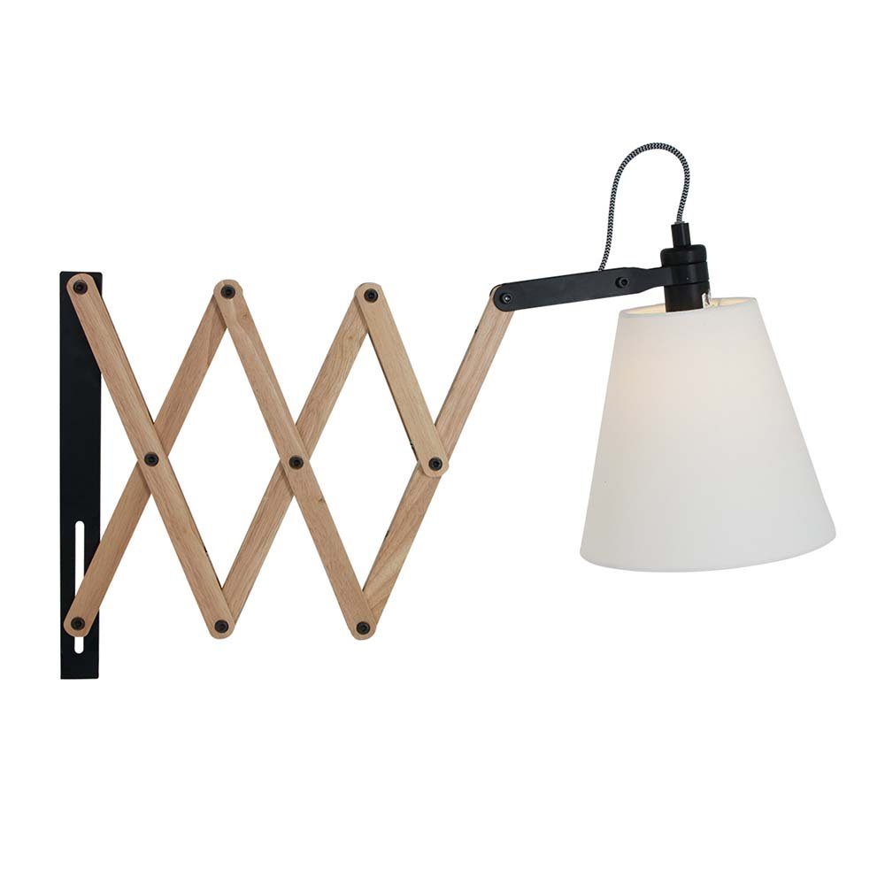 Steinhauer LIGHTING Wandlampe creme Wandspot Holz Leseleuchte Metall verstellbar Buche Wandleuchte