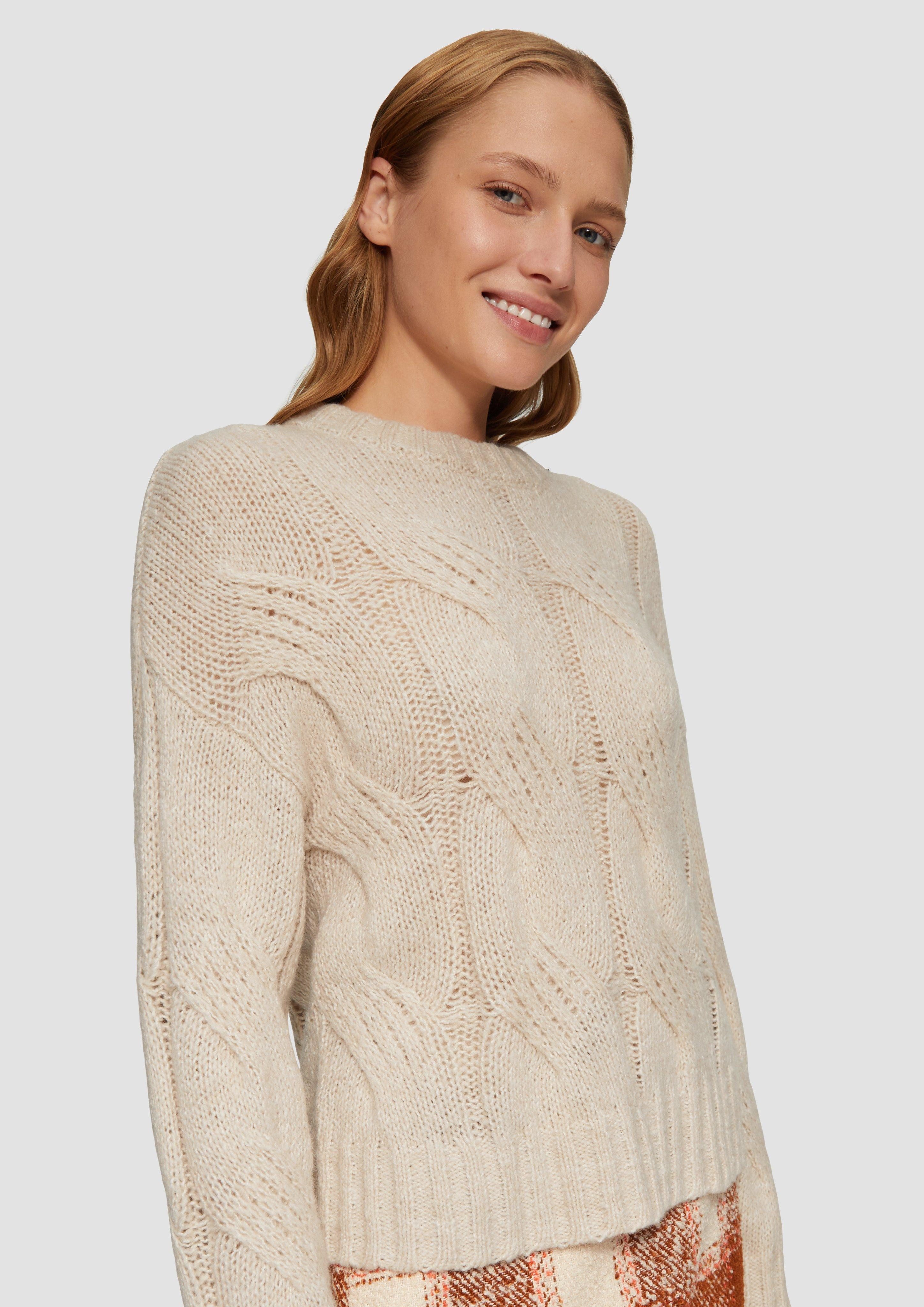 s.Oliver Strickpullover Zopfstrickpullover im Relaxed Fit günstig online kaufen