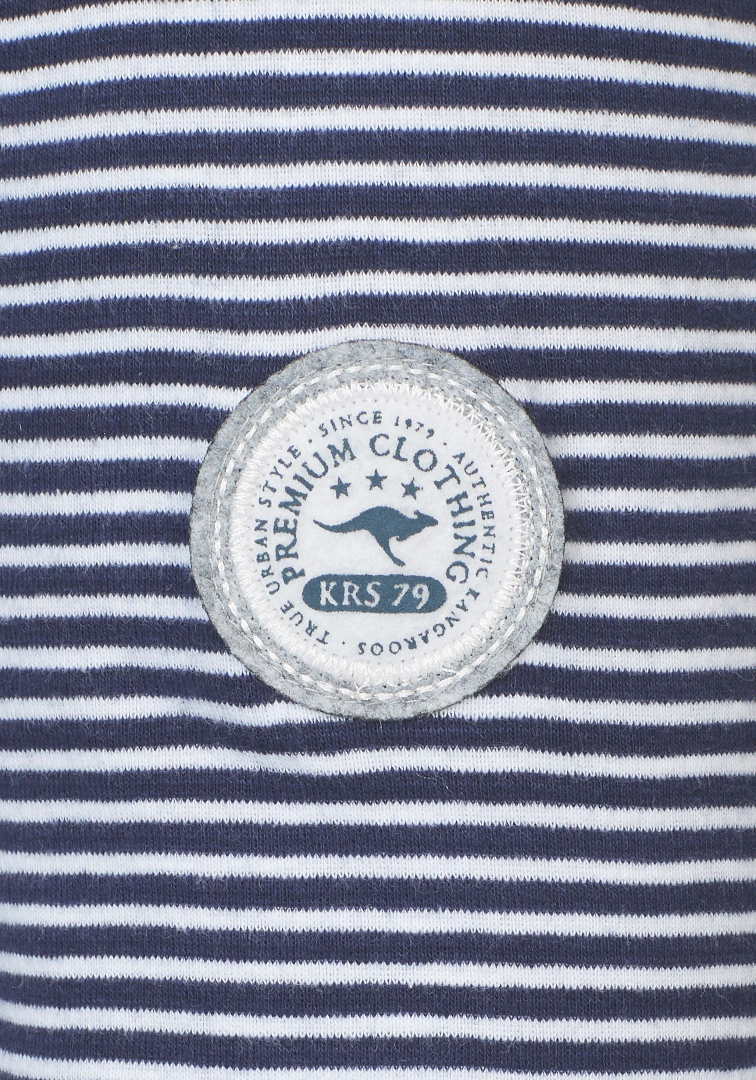 Kordel im passender marine-weiß-gestreift schönen KangaROOS Kapuzenshirt mit Streifen-Mix