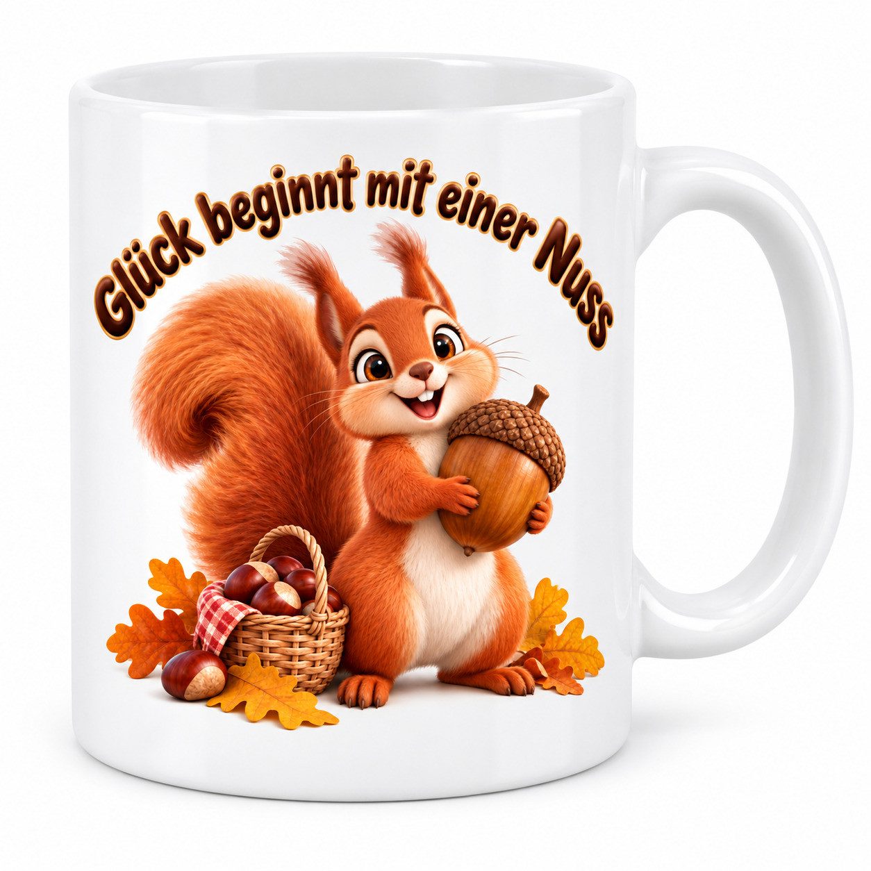 WS-Trend Tasse Herbst Eichhörnchen mit Spruch, Keramik 330 ml, Keramik