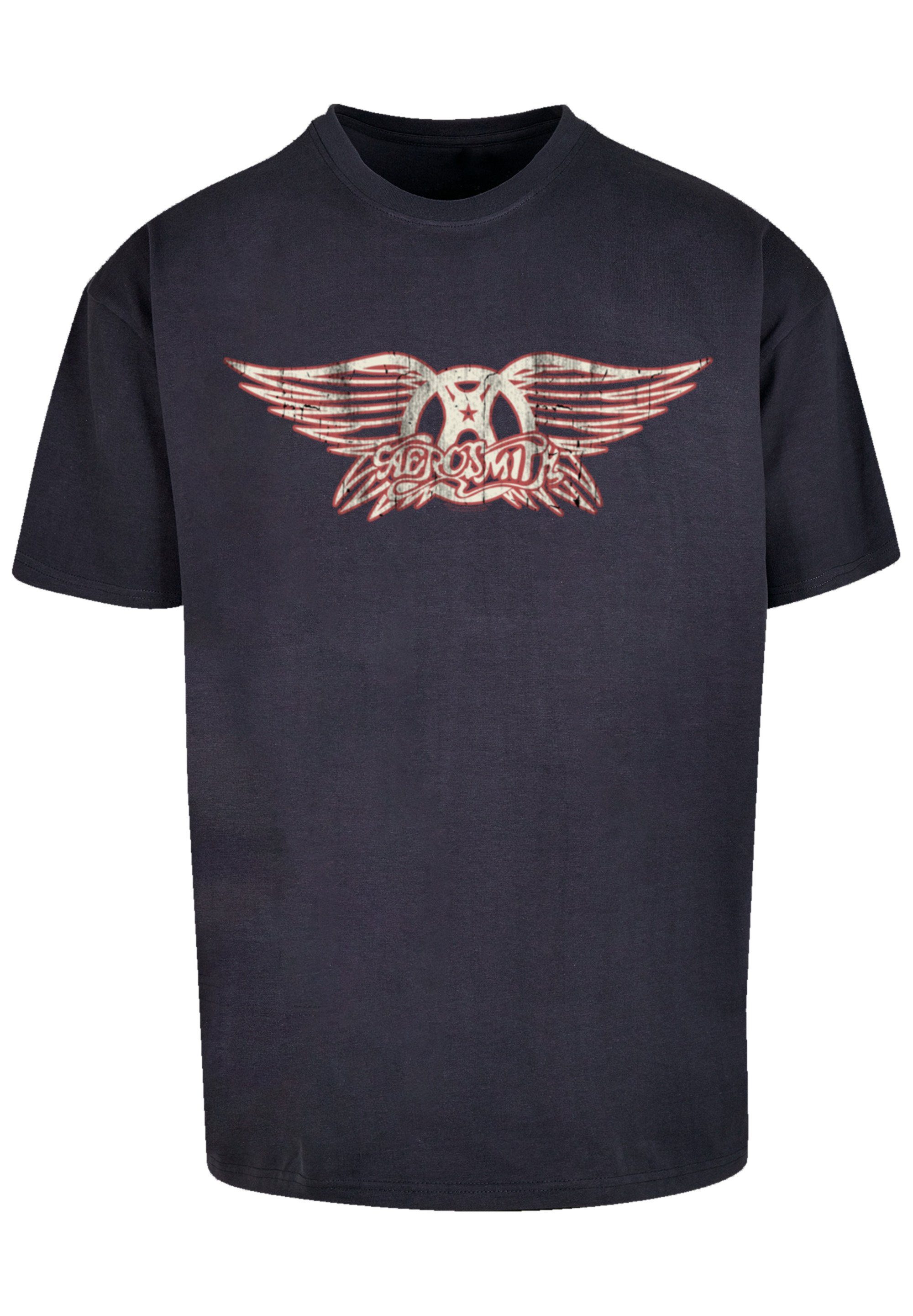 Schultern Aerosmith F4NT4STIC Premium Weite T-Shirt Band, Band und überschnittene Logo Passform Rock-Musik, Rock Qualität,