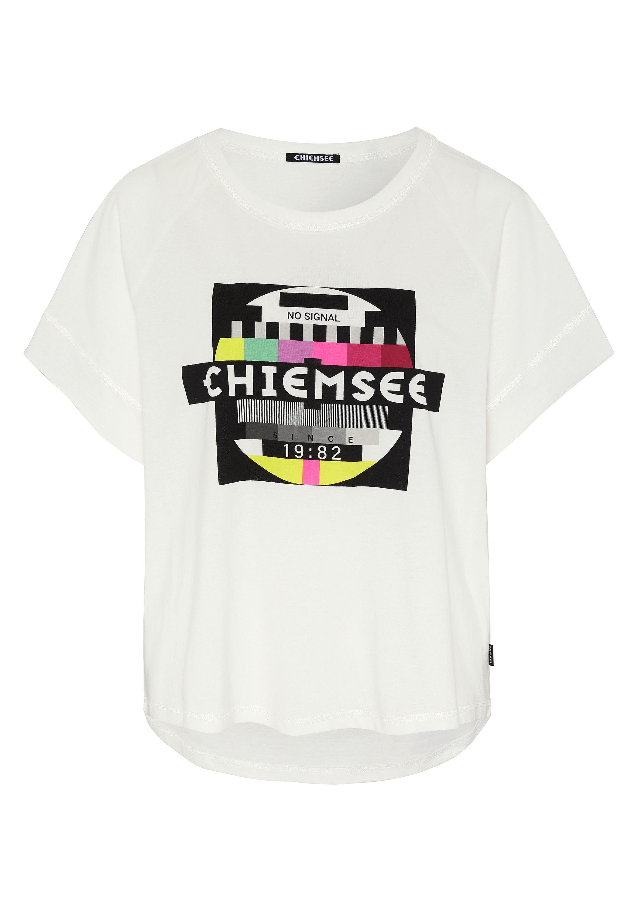 1 NO-SIGNAL-Print White mit Kastiges Star T-Shirt Chiemsee Print-Shirt