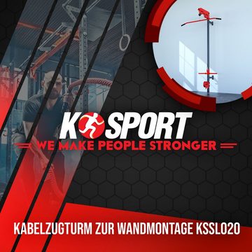 K-SPORT Kraftstation Oberer & unterer Kabelzug zur Wandmontage, (Fitness-Seilzug für effektiven Muskelaufbau, Kabelzugstation zum Trainieren Всеr Muskeln), Made in EU!