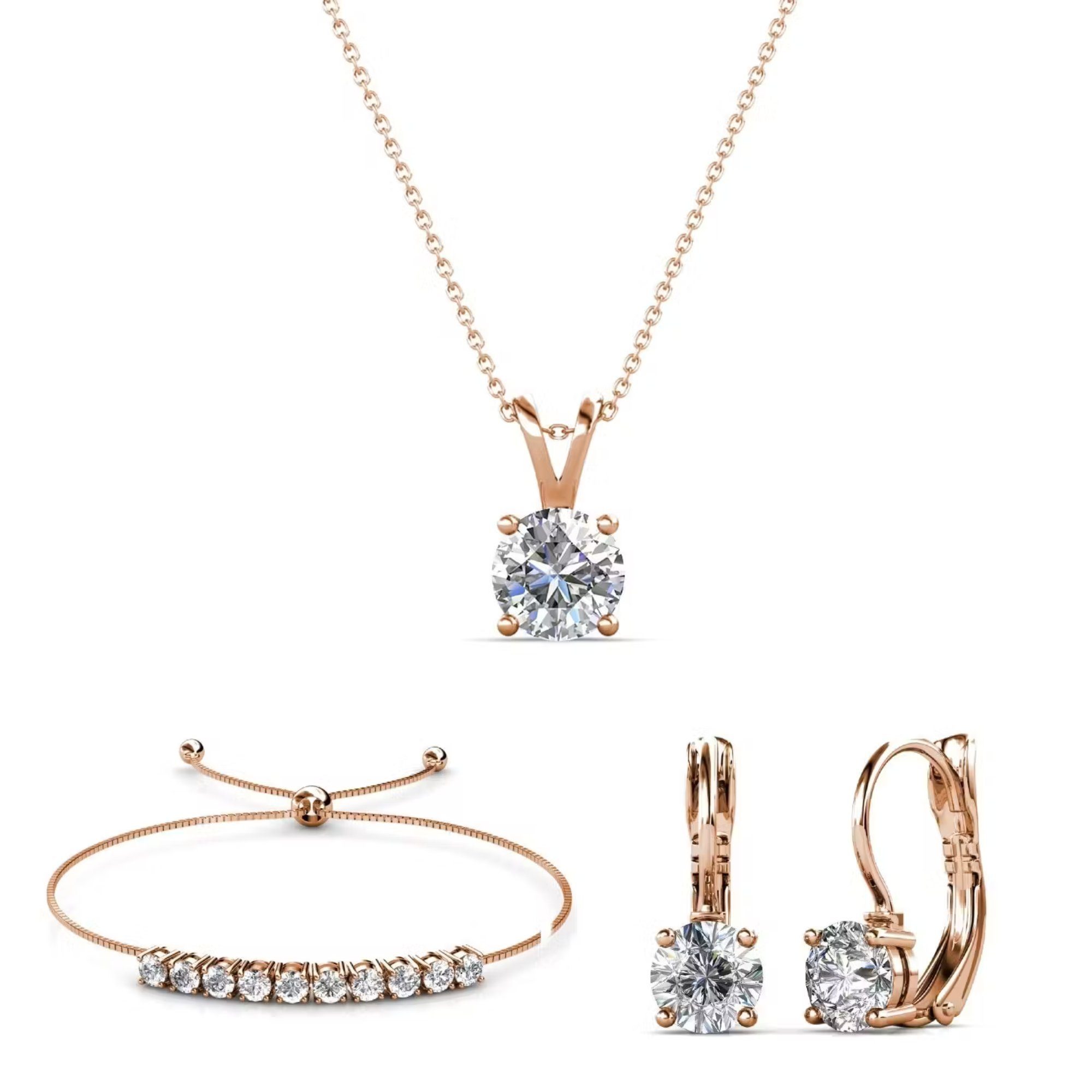 Ella Eisvogel Schmuckset Mia Round Vernice Roségold : Armband, Halskette, 2 günstig online kaufen