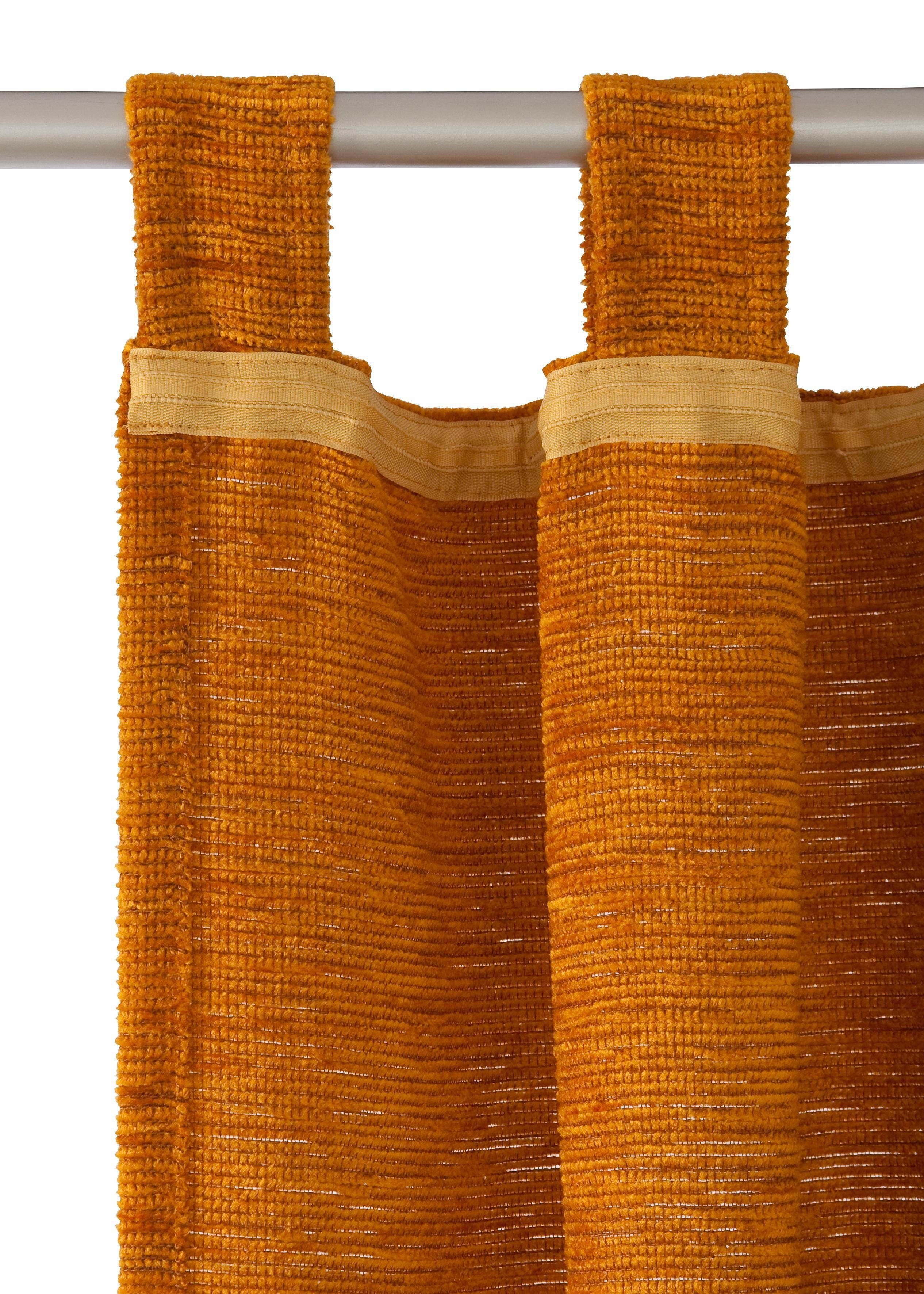 Chenille altgoldfarben g/m², Wirth, Trondheim 234 (1 Vorhang Schlaufen St), blickdicht,