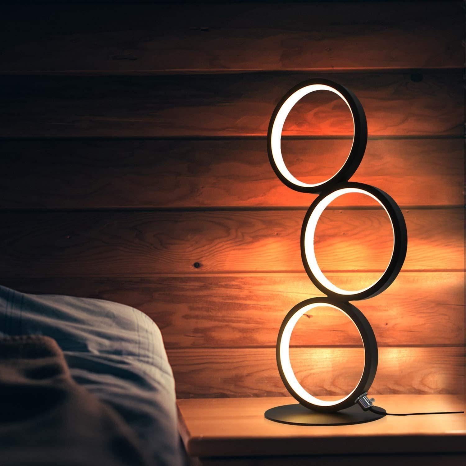 ZMH LED Tischleuchte Modern Nachttischlampe Ring Aluminium Deko Nachtlampe, günstig online kaufen