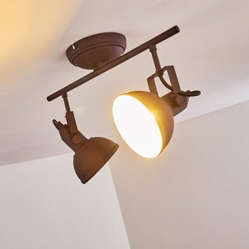 hofstein Deckenleuchte »Arazane« Deckenlampe aus Metall in Rostbraun/Weiß, ohne Leuchtmittel, mit verstellbaren Strahlern, 2xE14, Retro/Vintage Design