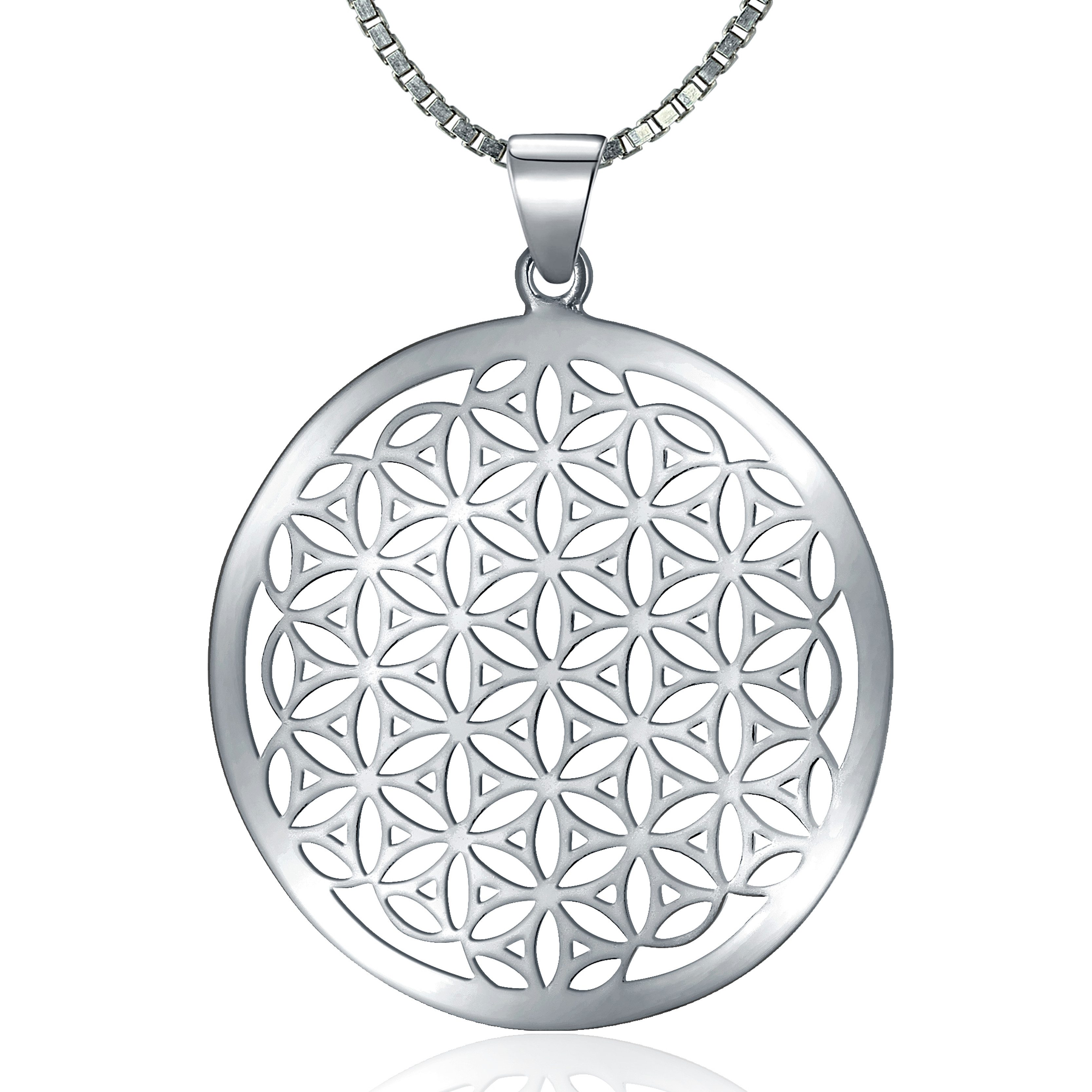 NAHLE Kette mit Anhänger Silberkette Lebensblume Kette Blume des Lebens (2- günstig online kaufen