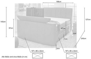 Jockenhöfer Gruppe Boxspringbett Bel Air erhältlich in der Größe 180x200cm, mit versenkbarem TV-Lift und Fernbedienung, Bettkasten/Stauraum