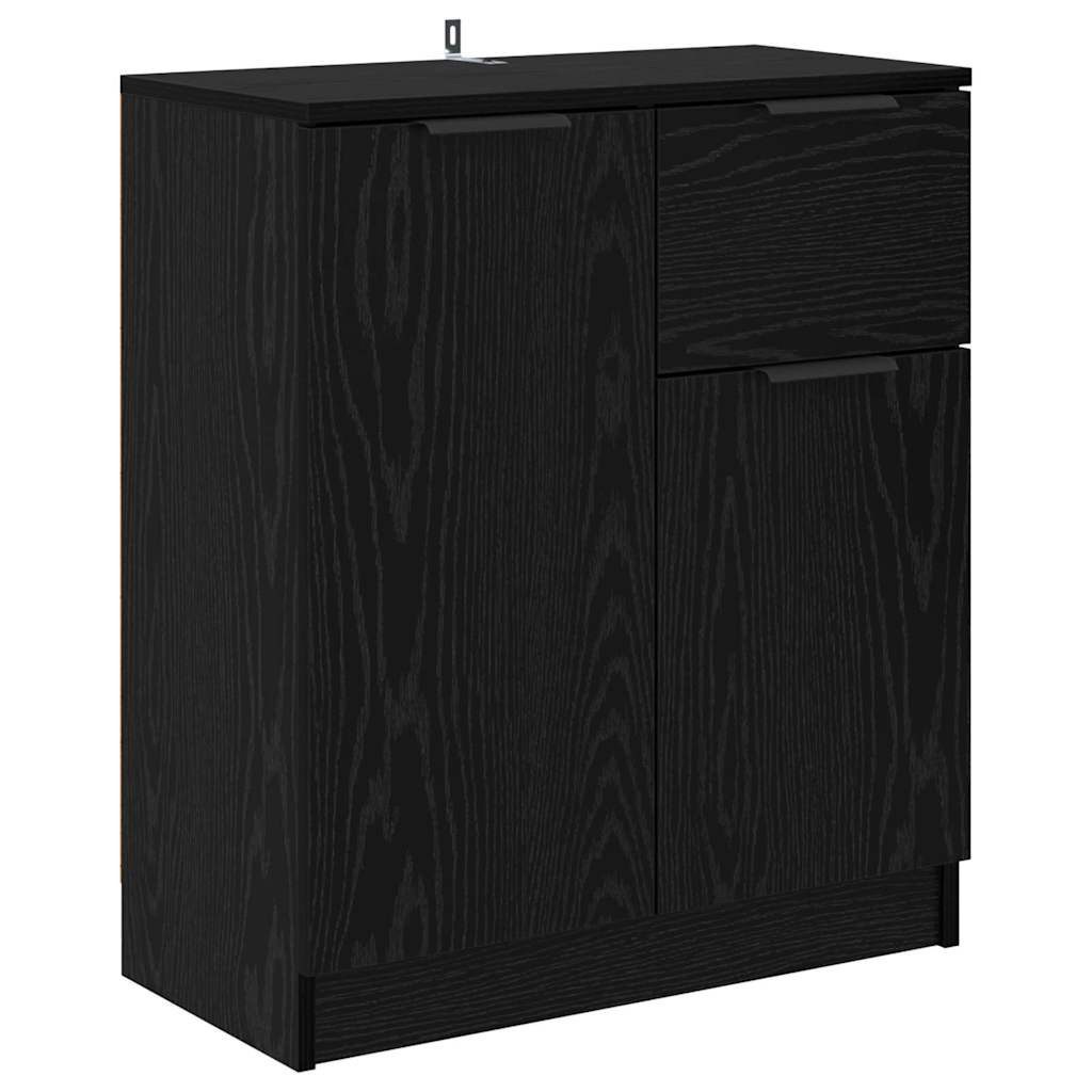 vidaXL Sideboard Sideboard Schwarz Eichen-Optik 60 x 30 x 70 cm Holzwerkstoff (1 St)