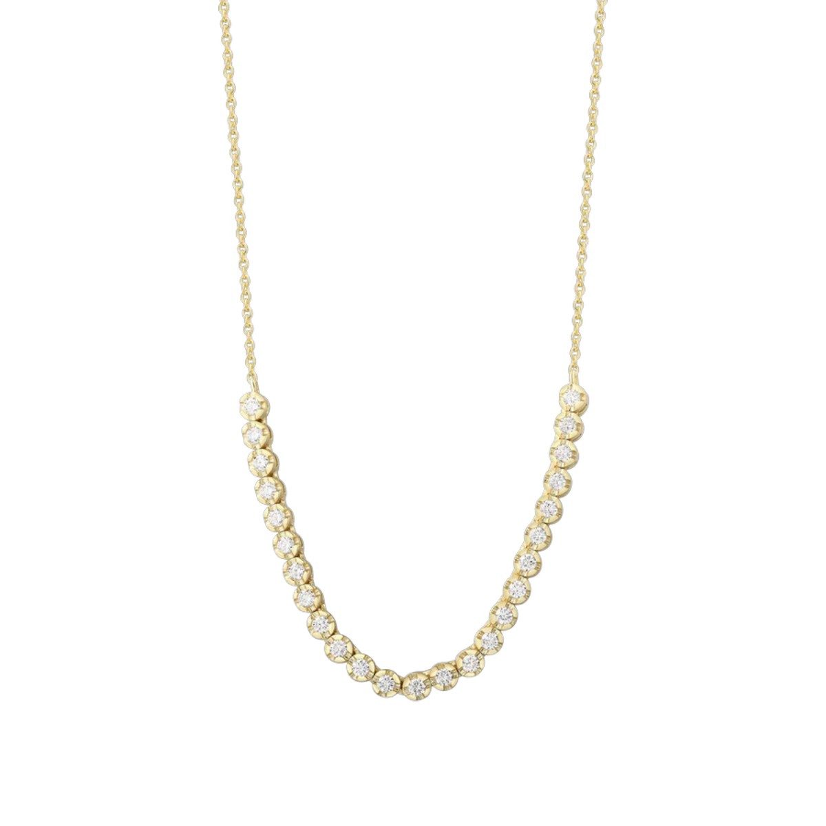 Kette ohne Anhänger Halskette Damen Venice Zirkonia Silber 18k Vergoldet XS91963G