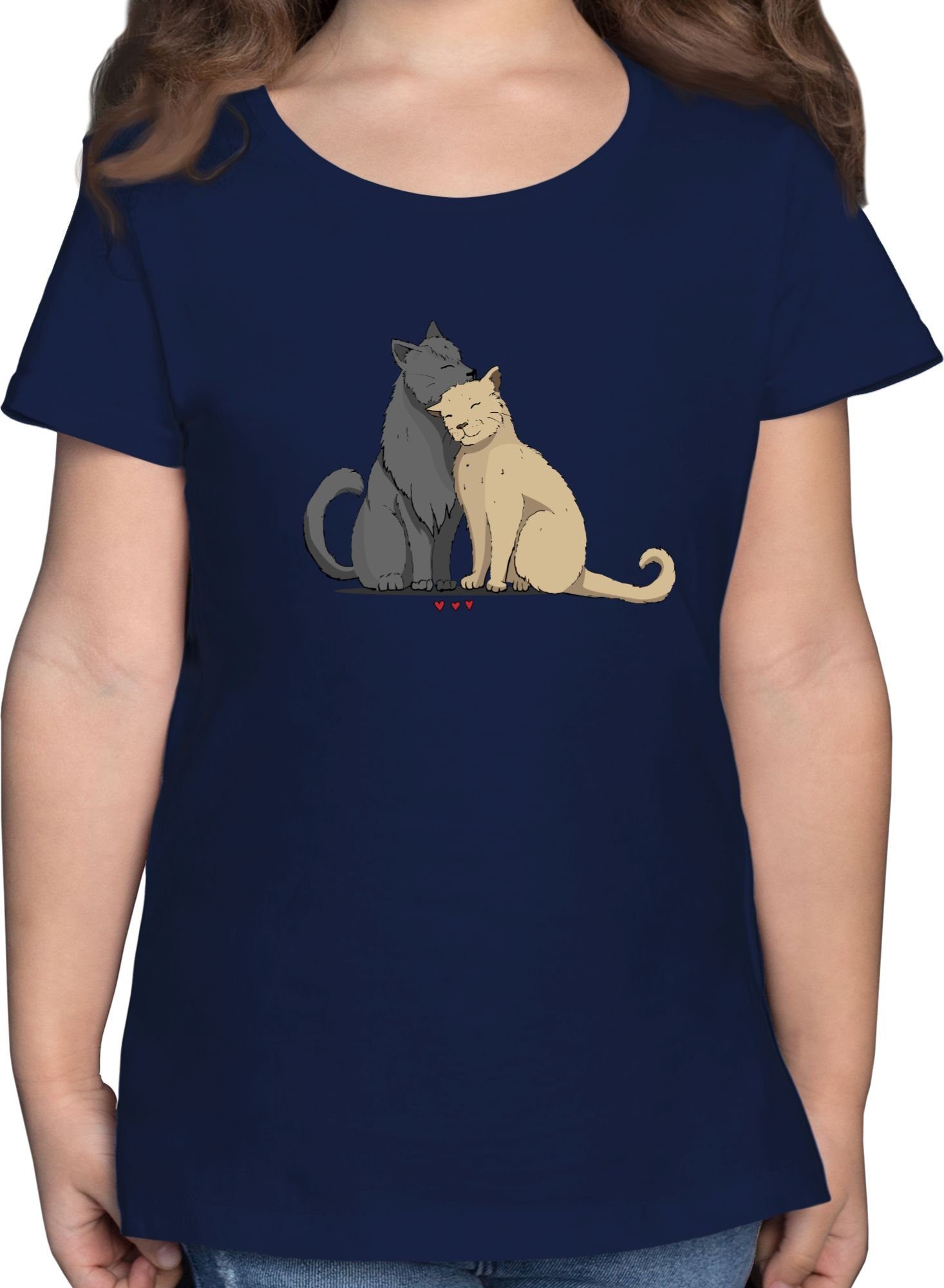 T-Shirt kuschelnde Katzen
