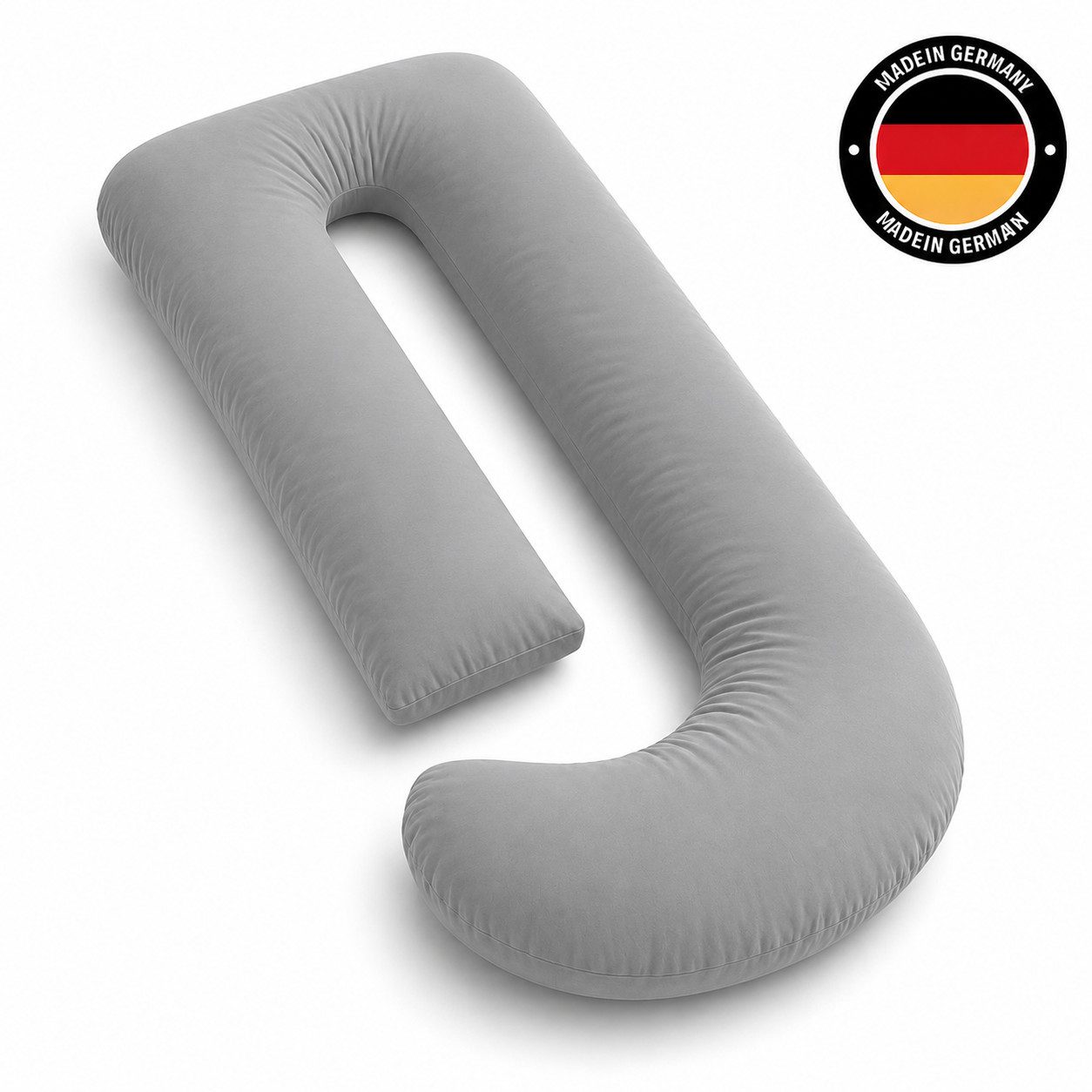 NEXGEN Luxus Baumwollkissen XXL J-Schwangerschaftskissen 365 cm für Rücken & Bauch, Ideal für Seitenschläfer, Schwangere und eine unterstützte halbseitige Rückenlage, Spar-Set, Hergestellt in Deutschland, Deluxe Komfort