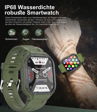 Sross Smartwatch für Herren, 1,83Zoll Touch-Farbdisplay mit Bluetooth Anrufe Smartwatch Sportuhr mit Blutdruck,SpO2,Herzfrequenz,Schrittzähler,Nachrichtenerinnerung, IP67 Wasserdicht,24 Sportmodi fitnessuhr für Android-iOS
