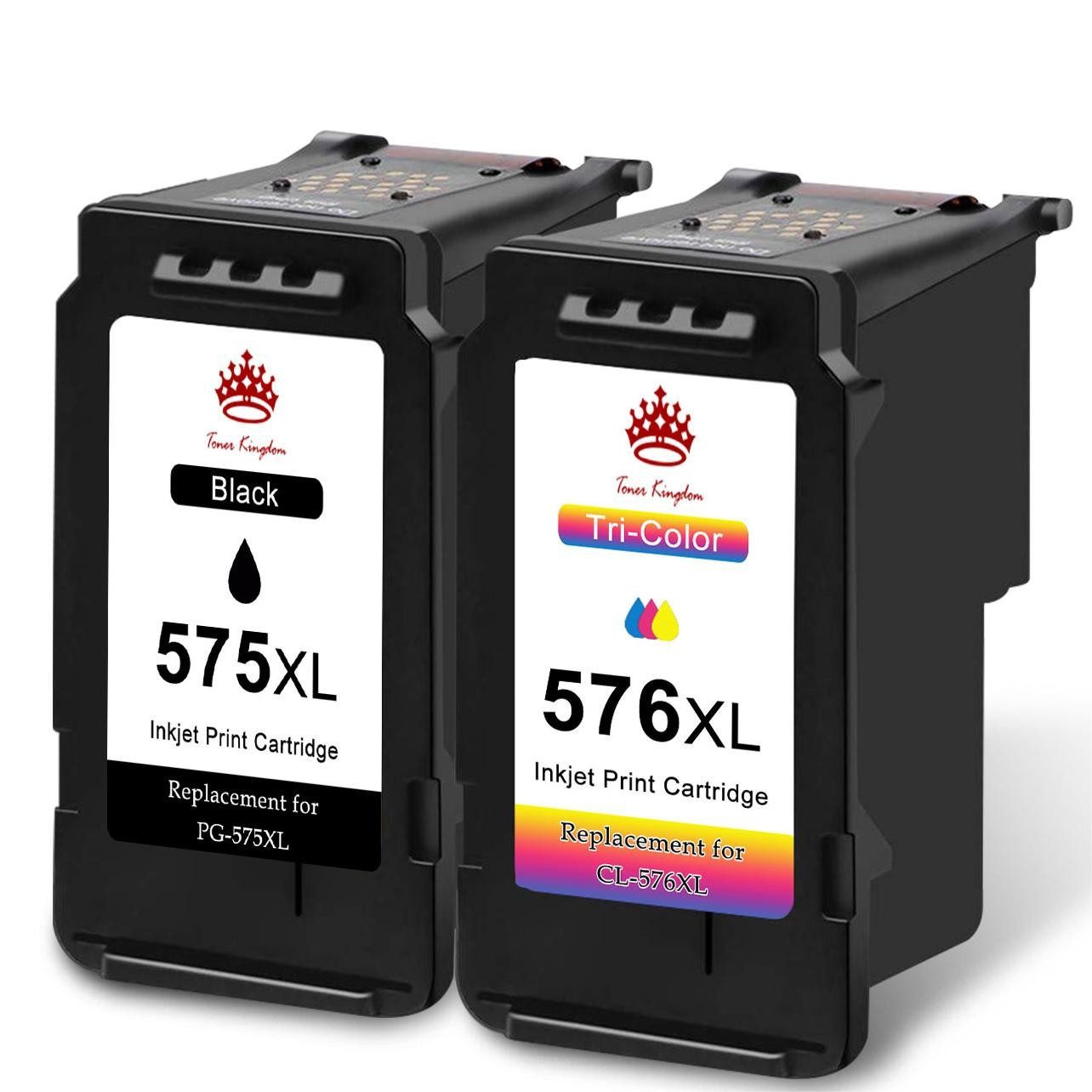 Toner Kingdom 2er für CANON PG-575 576 XXL Patronen Tintenpatrone (für Pixma TR4750i TR4751i TS3550i TS3551i)