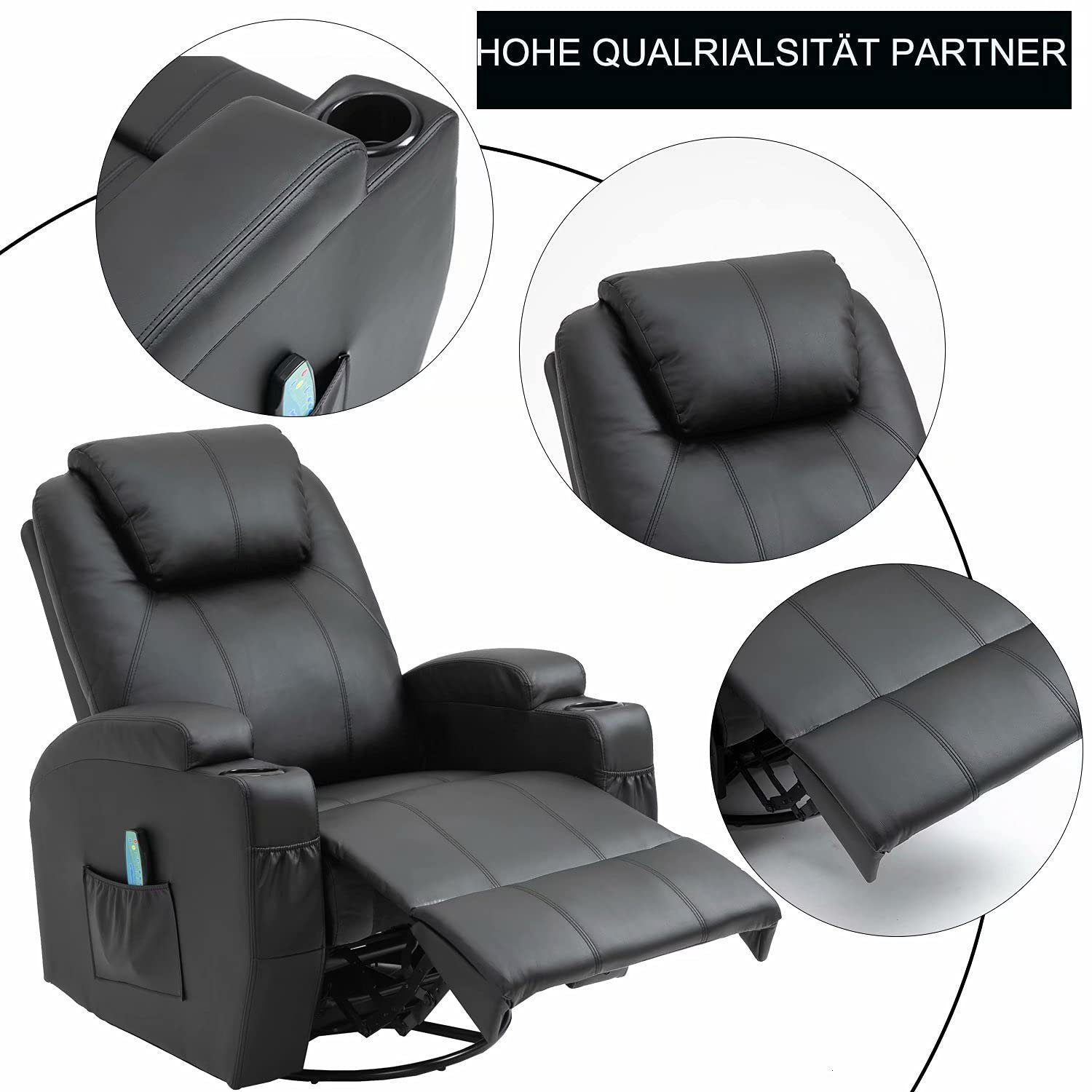 Thanaddo Loungesessel Relaxsessel Fernsehsessel Ruhesessel Liegesessel mit Liege-Funktion