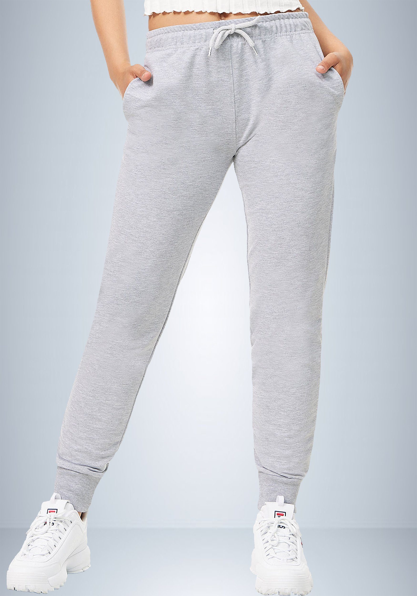 ROSS CAMP Sweathose Jogginghose Damen (1-tlg) Baumwolle, Slim Fit