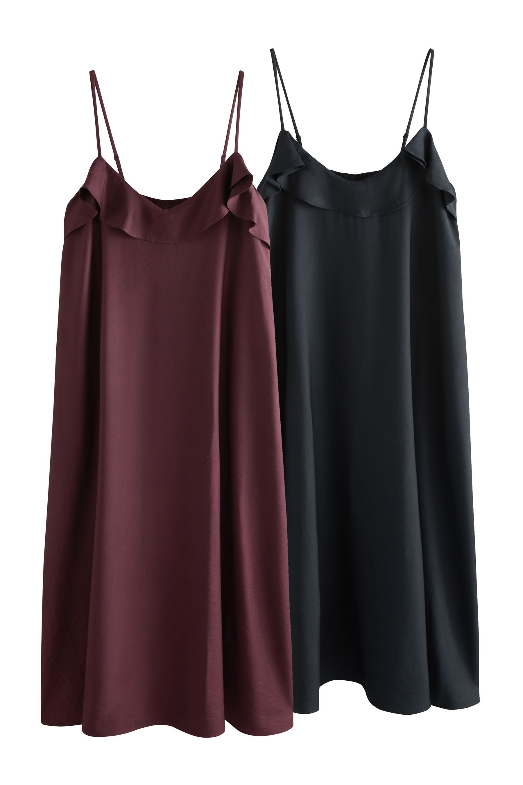 Maxikleid The Set Maxi-Trägerkleid mit Rüschen, 2er-Pack