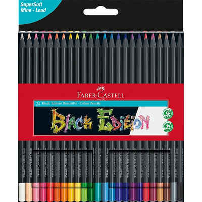 Faber-Castell Buntstift Black Edition Dreikant-Buntstifte, 24 Farben