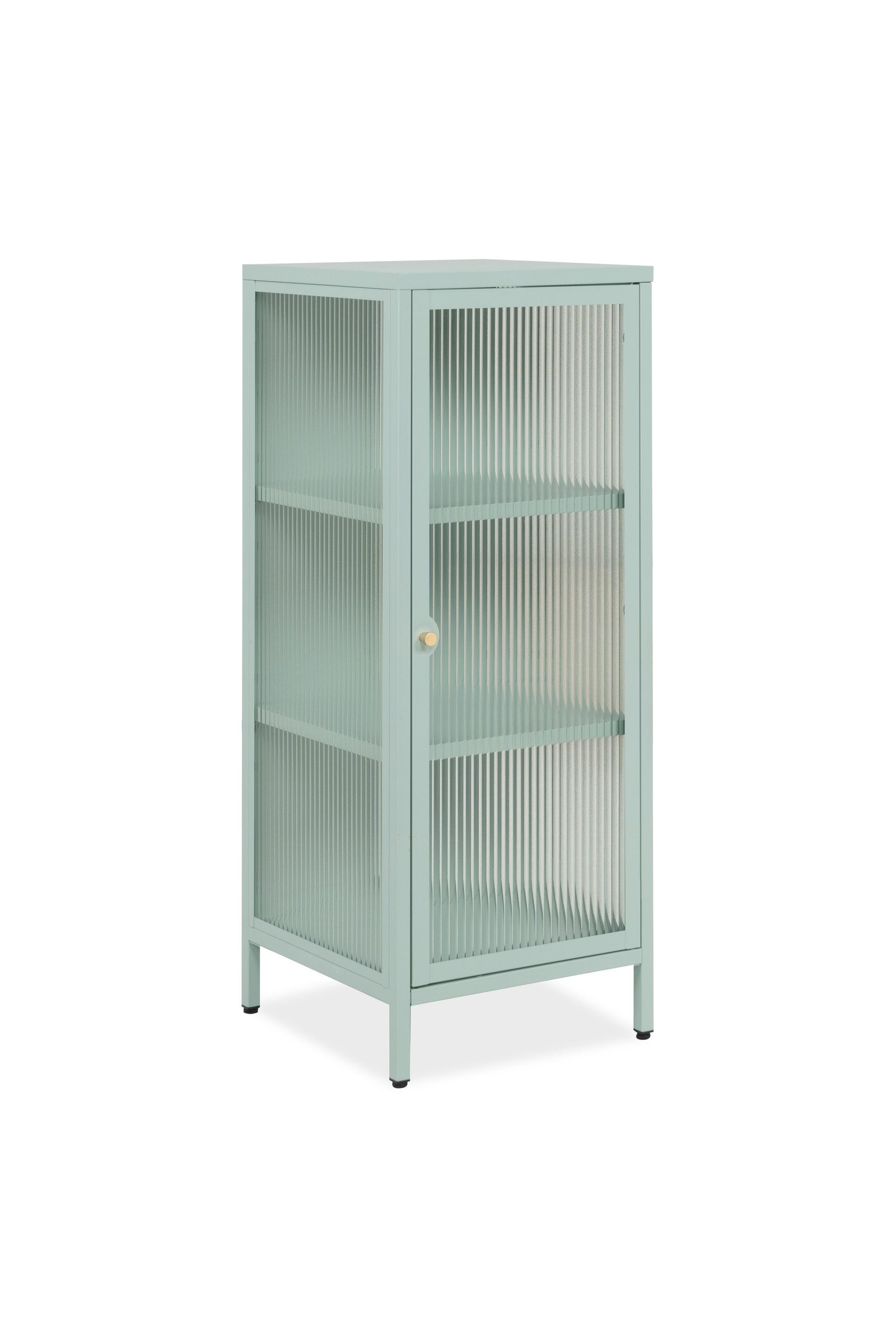 freiraum Vitrine Milton in mintgrün, Stahl - 40x101,5x40cm (BxHxT)