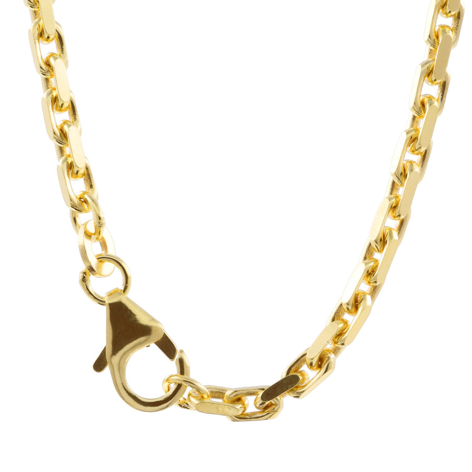 Goldkette Ankerkette diamantiert Länge 45cm - Breite 2,5mm - 333-8 Karat Gold