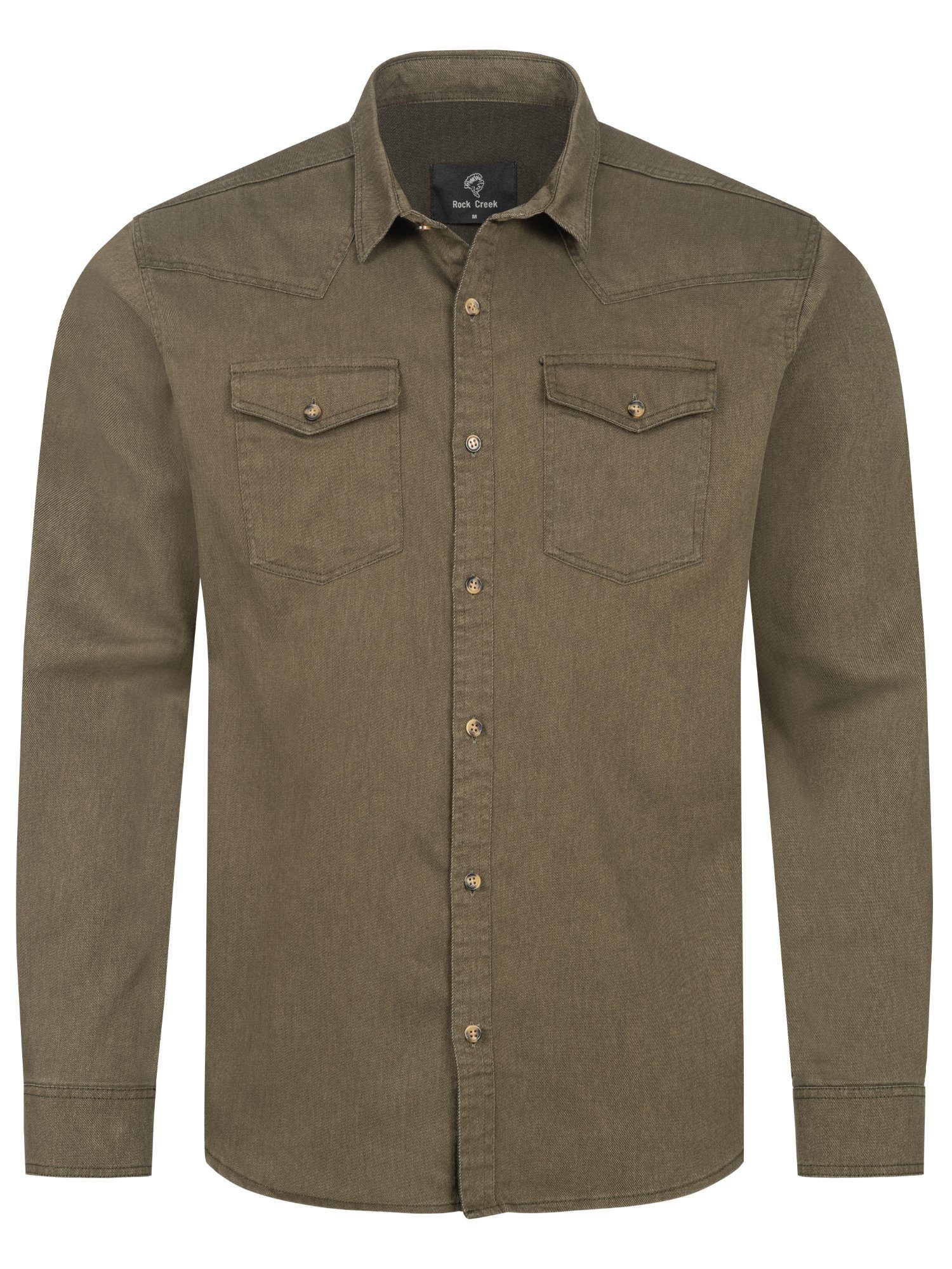 Rock Creek Herren Cordhemd Langarm - Regular Fit Mit Stretch H-412
