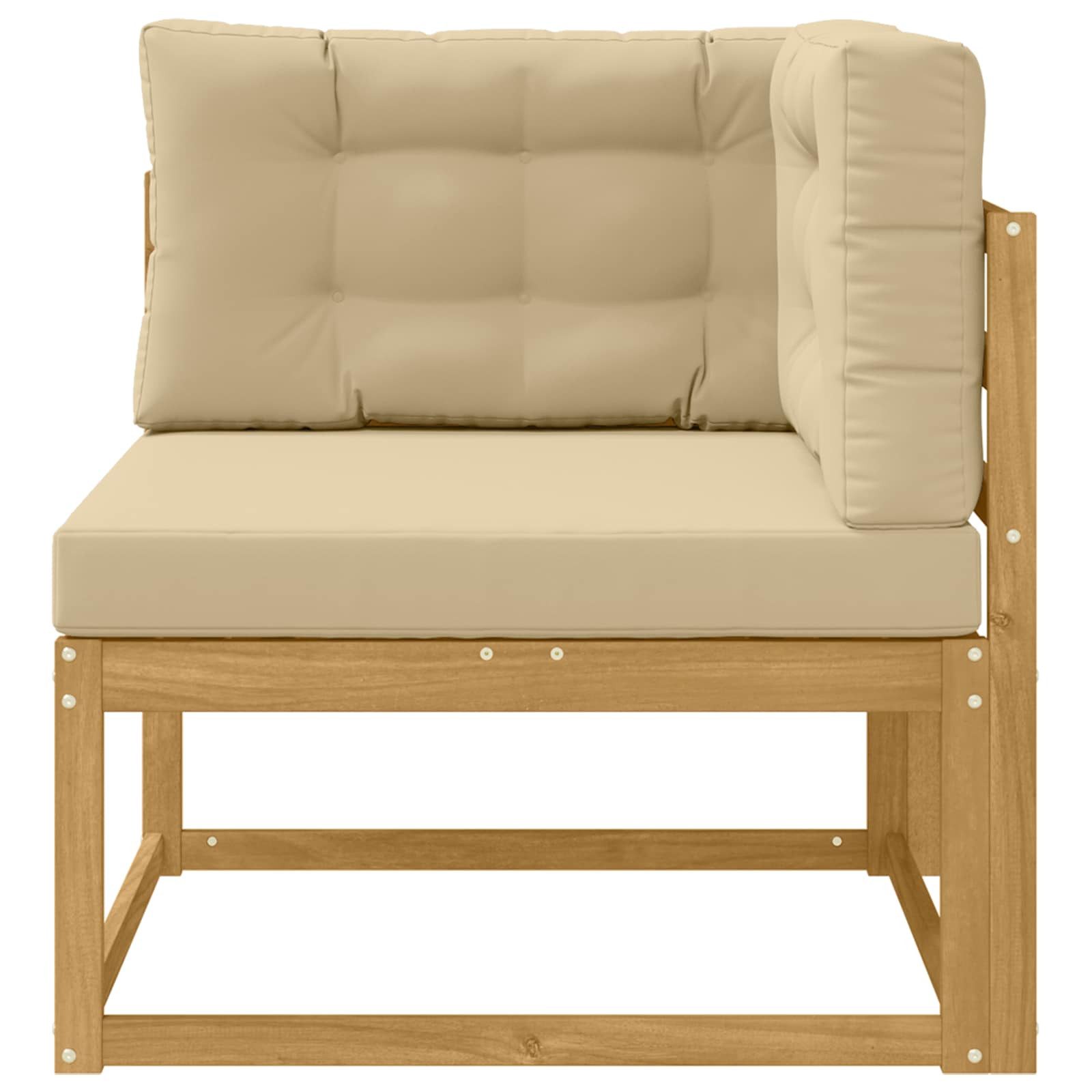 vidaXL Sofaelement Outdoor Ecksofa Polyester Weiß (1 St)