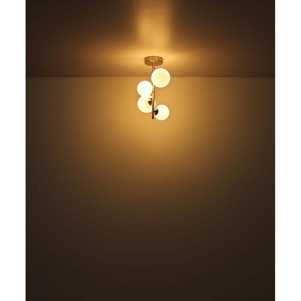 Globo Deckenleuchte, Deckenleuchte Deckenlampe 3-Flammig Glas LED Wohnzimmerleuchte Metall