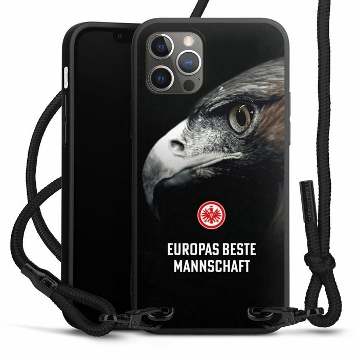 DeinDesign Handyhülle Eintracht Frankfurt Offizielles Lizenzprodukt Europameisterschaft Apple iPhone 12 Pro Premium Handykette Hülle mit Band Cover mit Kette