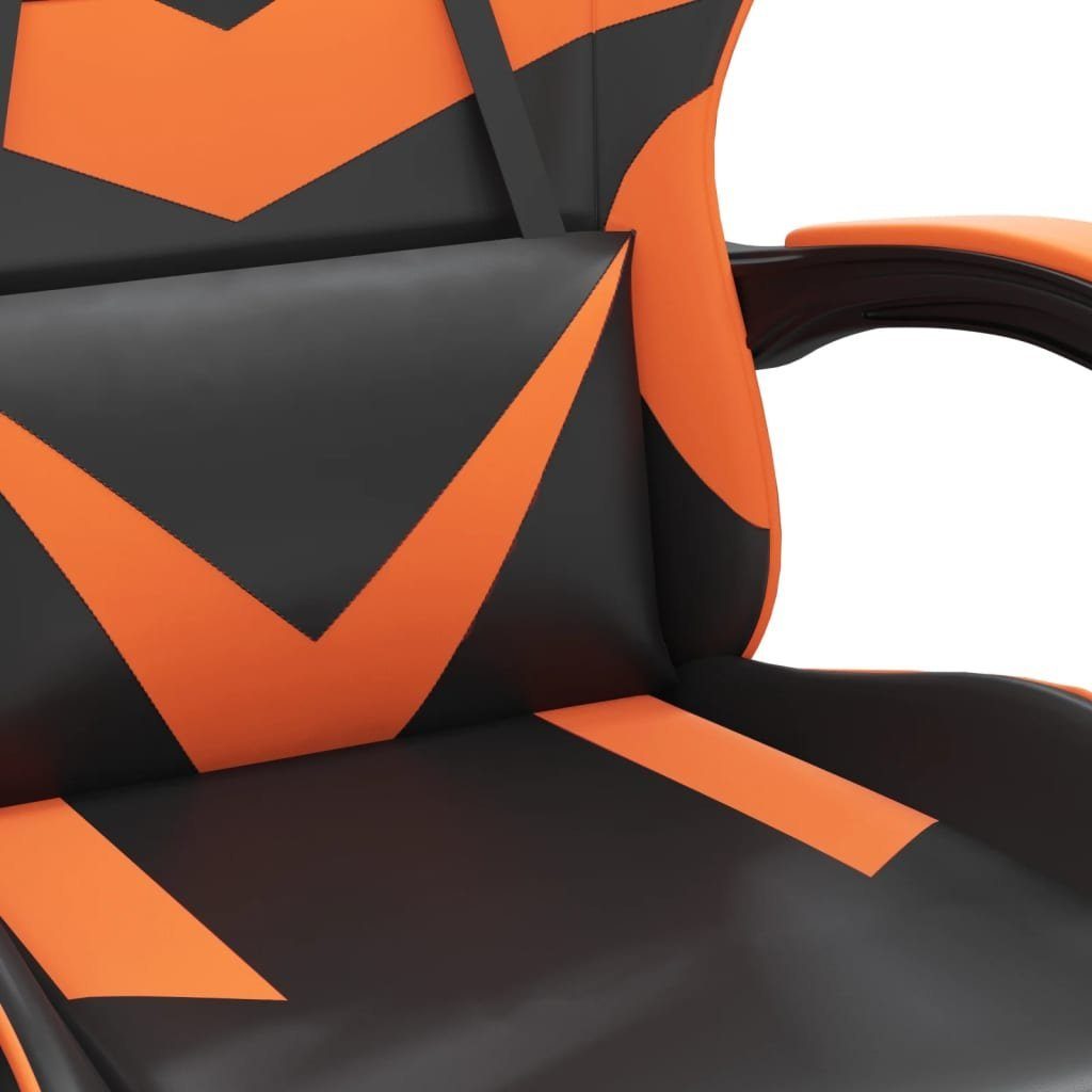 furnicato St) (1 Orange und Kunstleder mit Fußstütze Gaming-Stuhl Schwarz