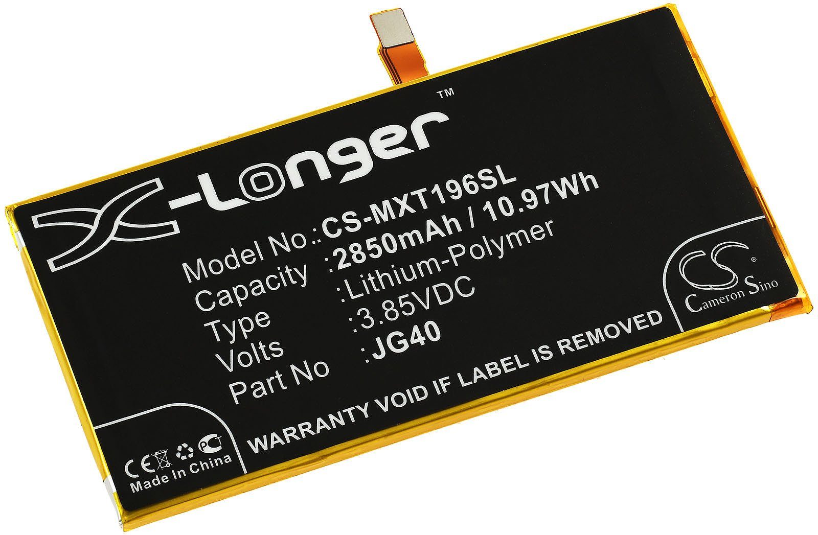 Powery Akku für Motorola Moto G7 Plus, Moto G7 Plus Dual SIM Smartphone-Akku 2850 mAh (3.85 V)