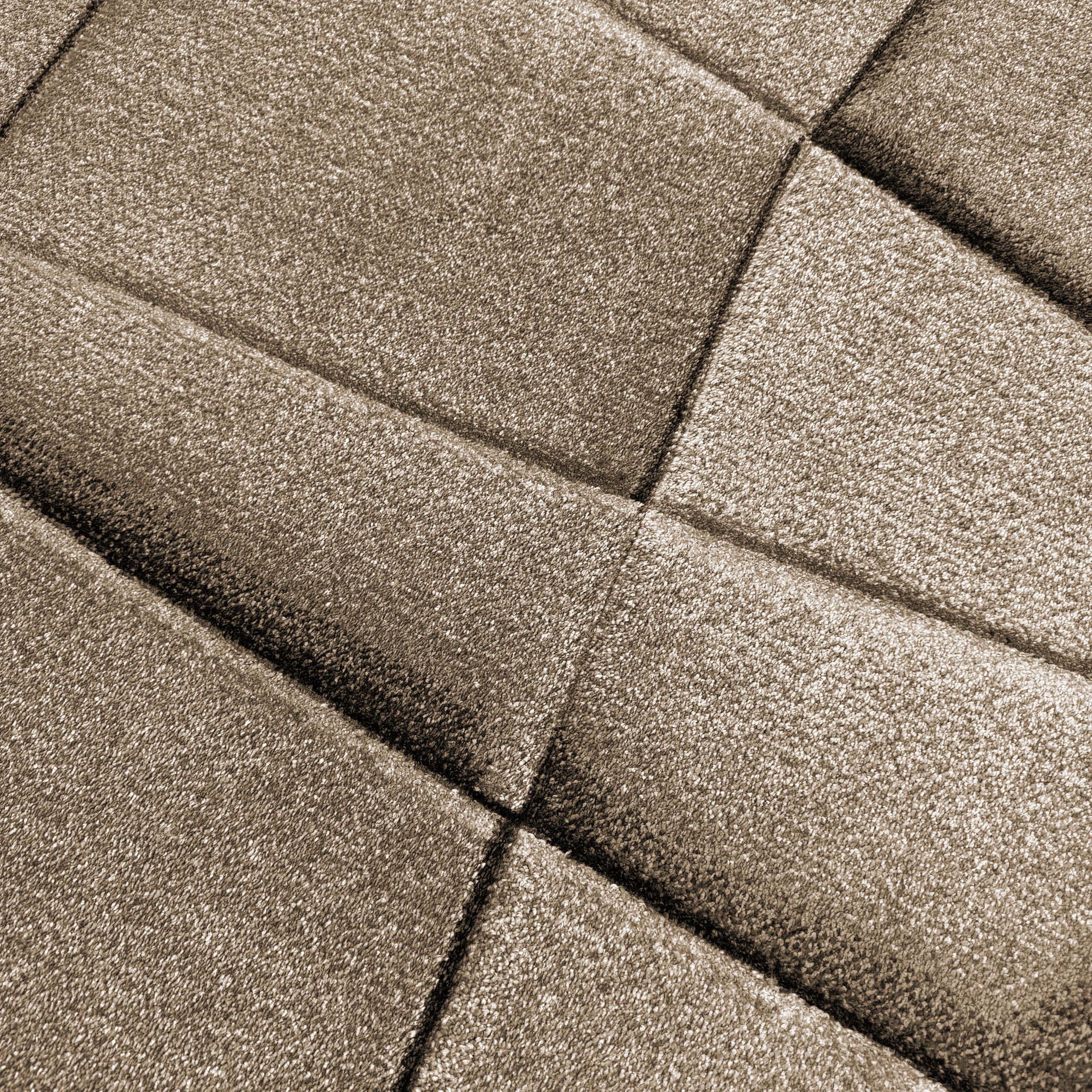 TeppichHome24 Teppich Moderner Wohnzimmer Teppich Pflegeleicht mit 3D-Optik günstig online kaufen