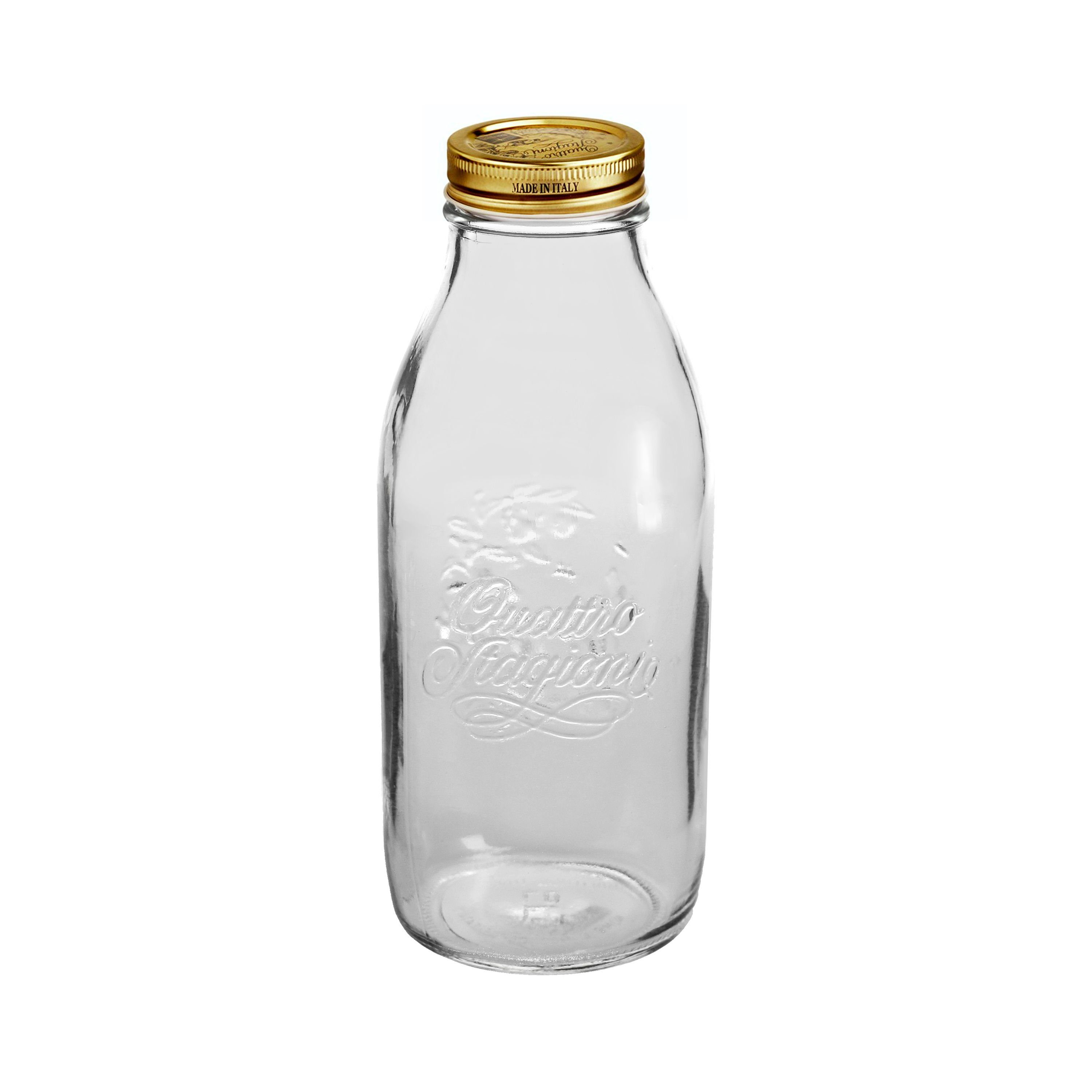 Quattro Glas MamboCat Flasche Original Rezeptheft, 6er Einmachglas 1,0L Stagioni Set Einmachglas