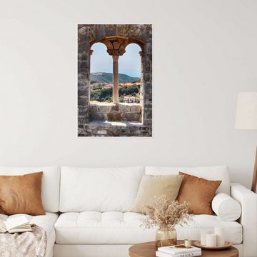 Posterlounge Poster Filtergrafia, Blick durch ein Fenster in der Toskana Italien, Mediterran Fotografie