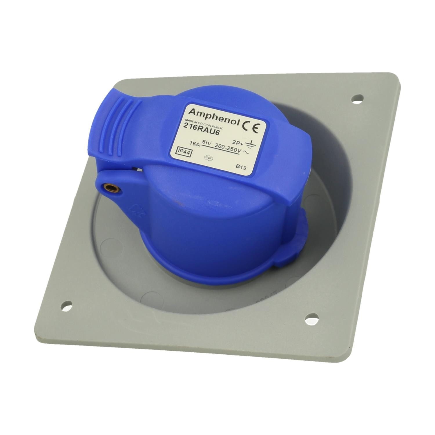 Amphenol CEE-Stecker Titel:16 Ampere CEE Einbausteckdose 3-polig (2P+PE) Buchse, Kodierung, (CEE Stromverteiler)