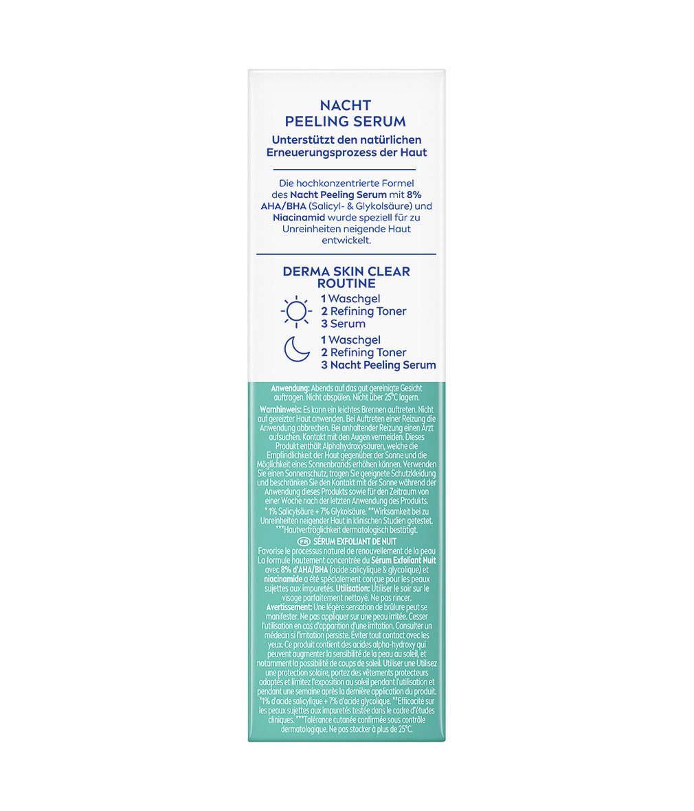 Nivea Gesichtspeeling Derma Skin Clear Nacht Peeling Serum, 3 x 40ml, 3-tlg., Gesichtsreinigung – Bild 5 von 5